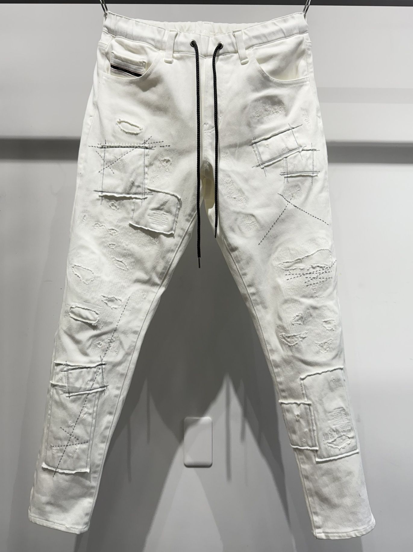MICK DENIM JERSEY / RC35-ST-020 / デニムジャージテーパードパンツ / ホワイトリメイク