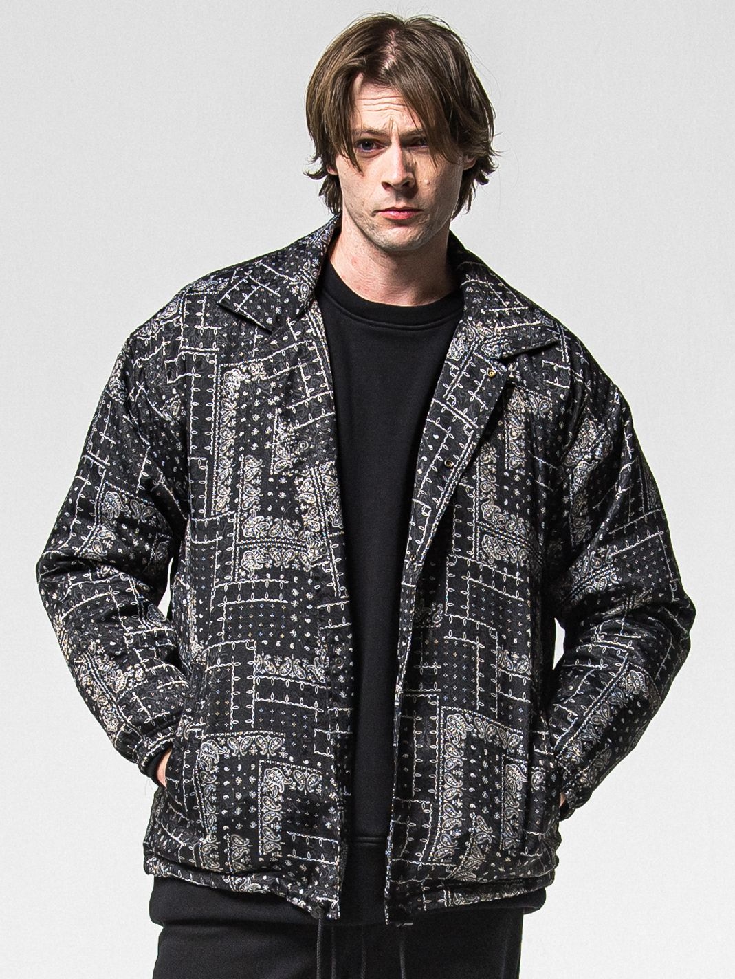 FUR COACH JK / RC38-JK-005 / キルティングファーコーチジャケット / ペイズリーブラック (11月中旬入荷予定)