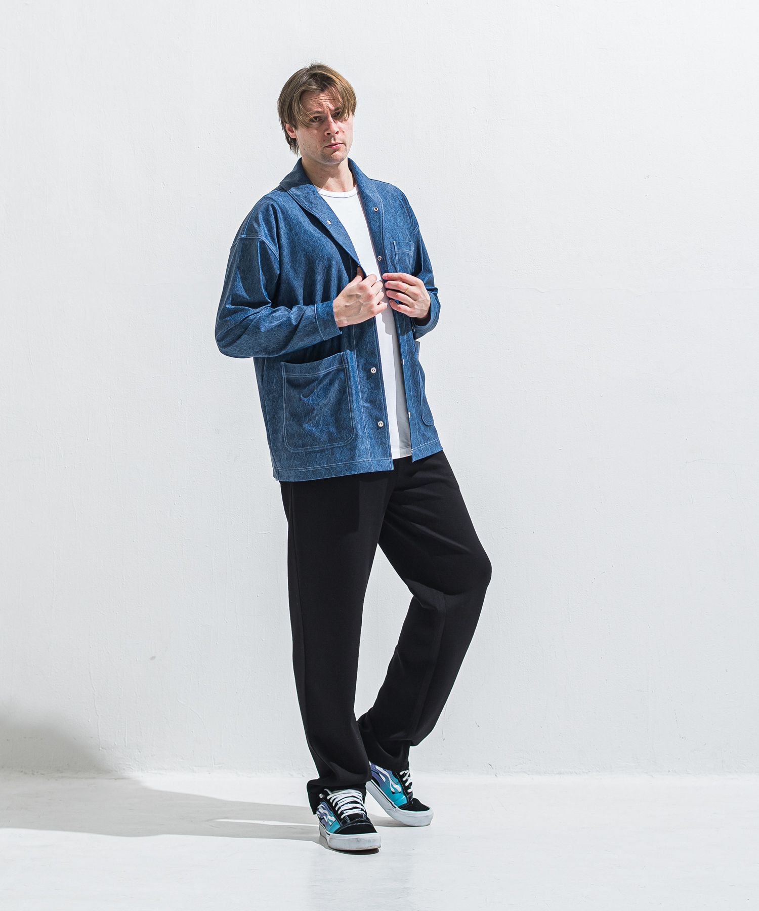 SEMI WIDE TUCK PANTS / RC40-ST-016WT / セミワイドタックパンツ / ダンボールブラック (4月中旬入荷予定)