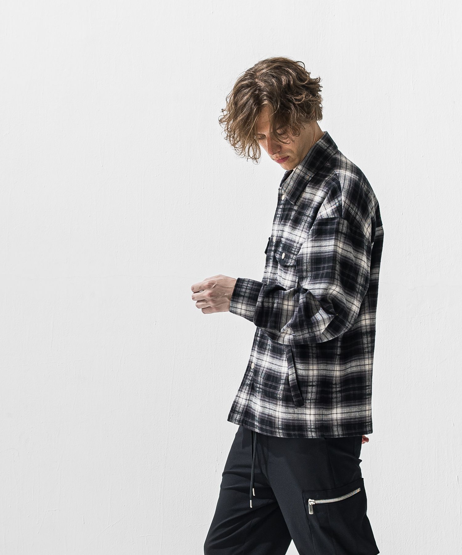 OLD SLABL CHECK JK / RC42-JK-005 / チェックCPOジャケット / ブラック (12月下旬入荷予定)