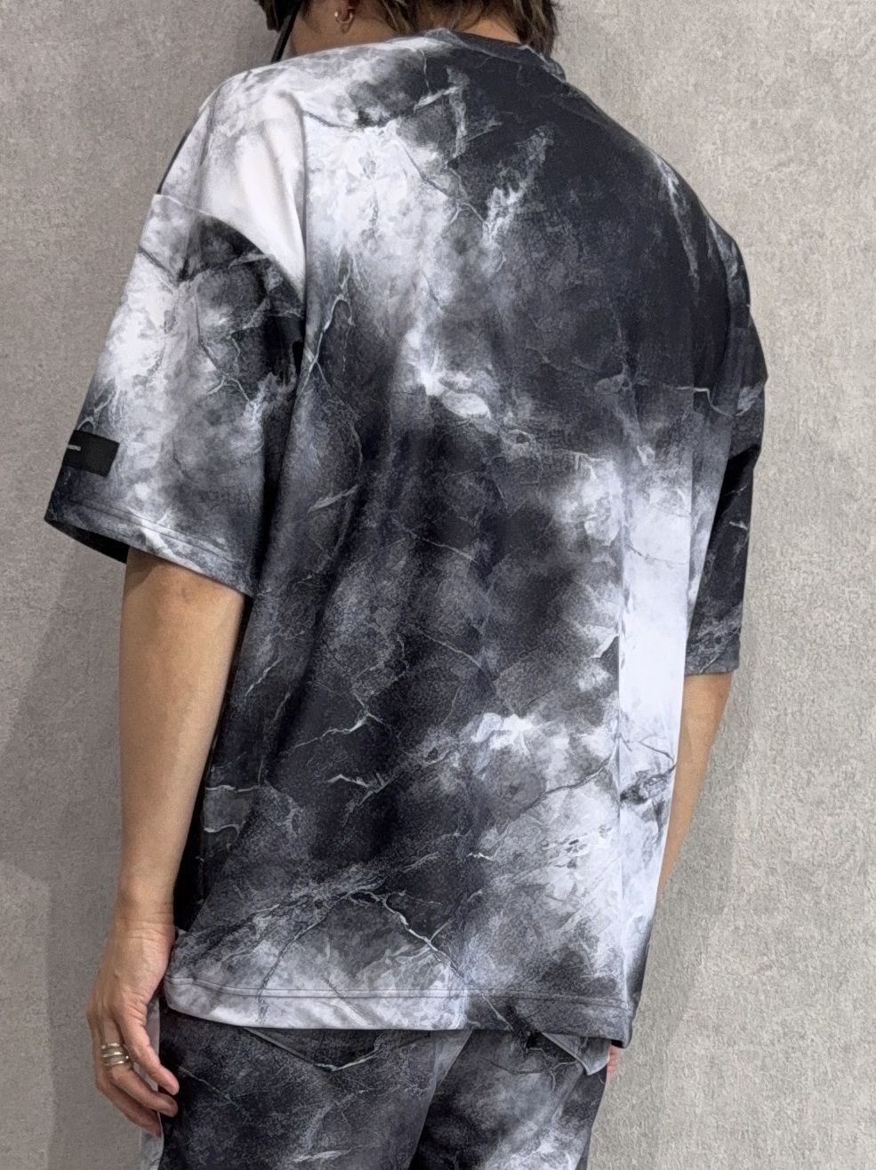 MARBLE RUSH OVER T / RC36-T-012 / マーブル柄ラッシュガードビッグTシャツ / ブラック