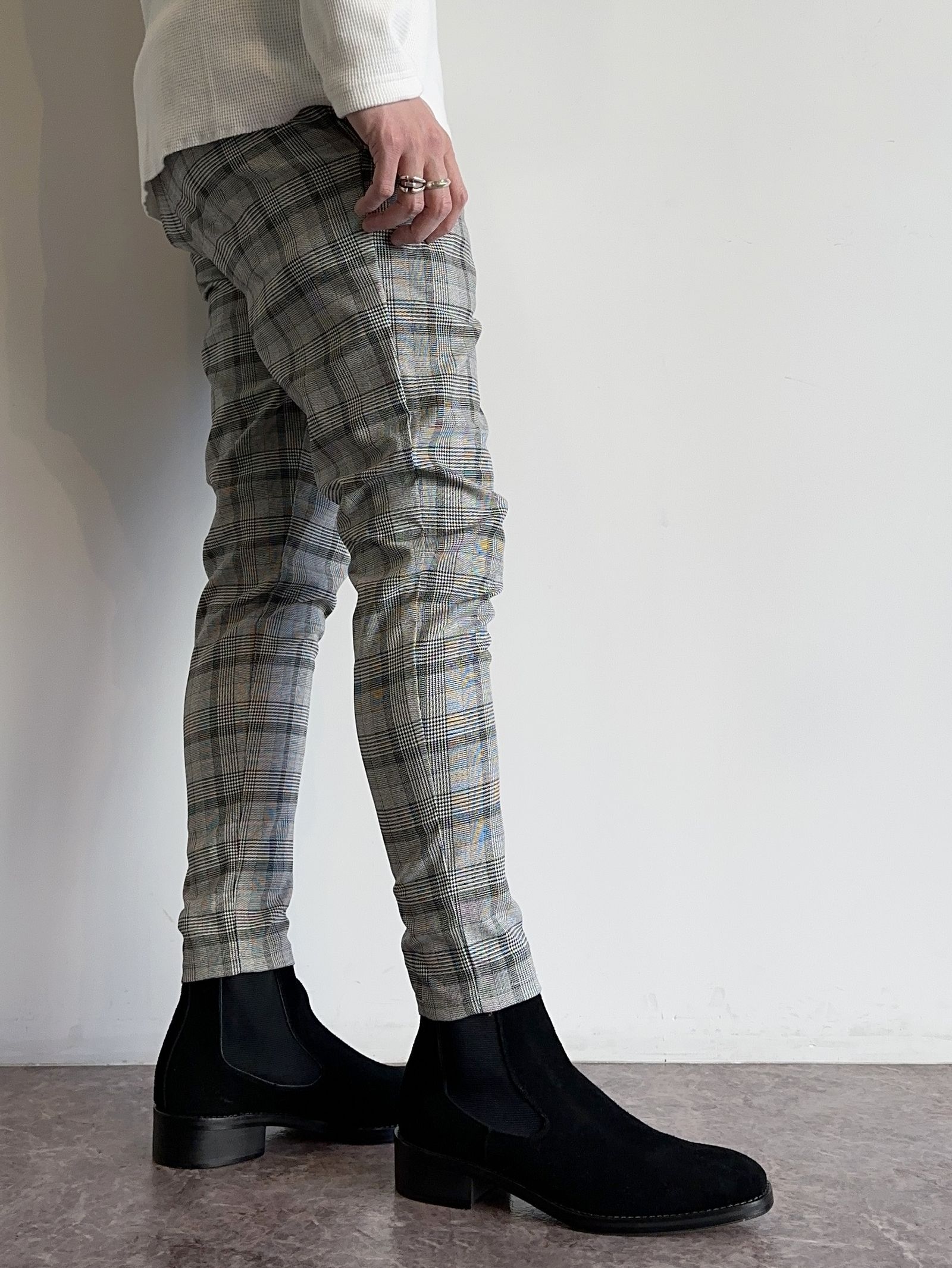 PAT TIGHT EASY PANTS / RC31-ST-037 / ベルト付きイージーパンツ / グレンチェック