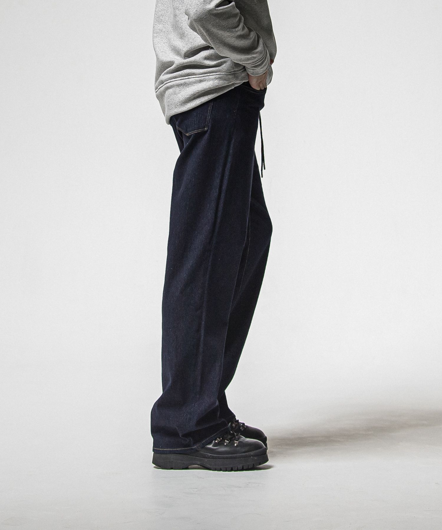 KING DENIM JERSEY / BASIC-ST-005 / デニムジャージバギーワイドパンツ / インディゴワンウォッシュ (12月中旬入荷予定)