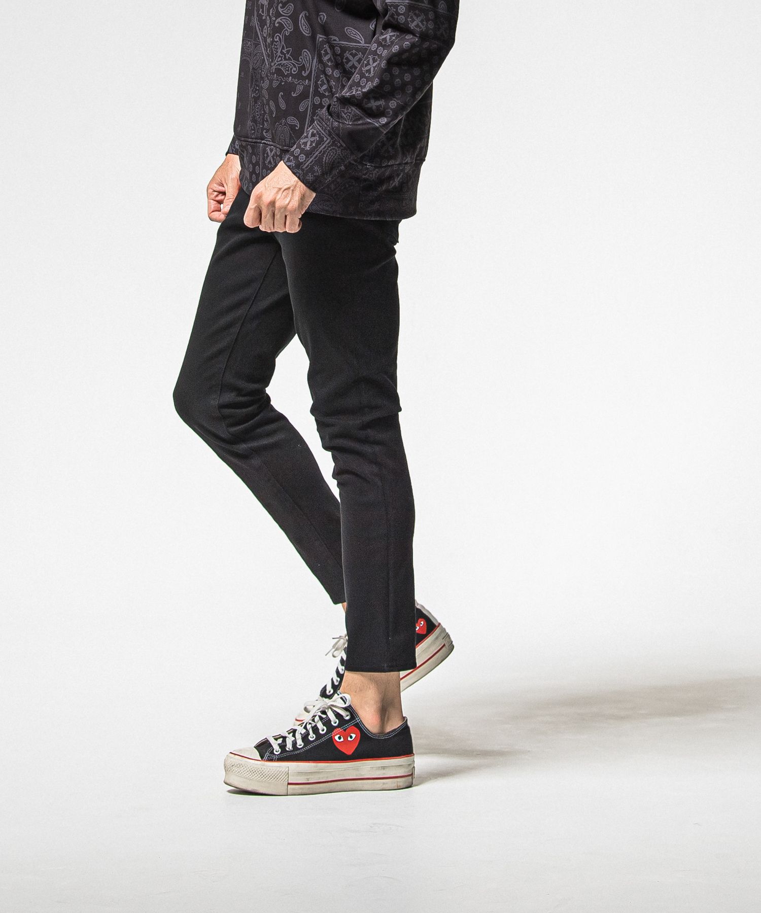 MICK DENIM JERSEY / BASIC-ST-020 / デニムジャージテーパードパンツ / ブラック (12月上旬入荷予定)