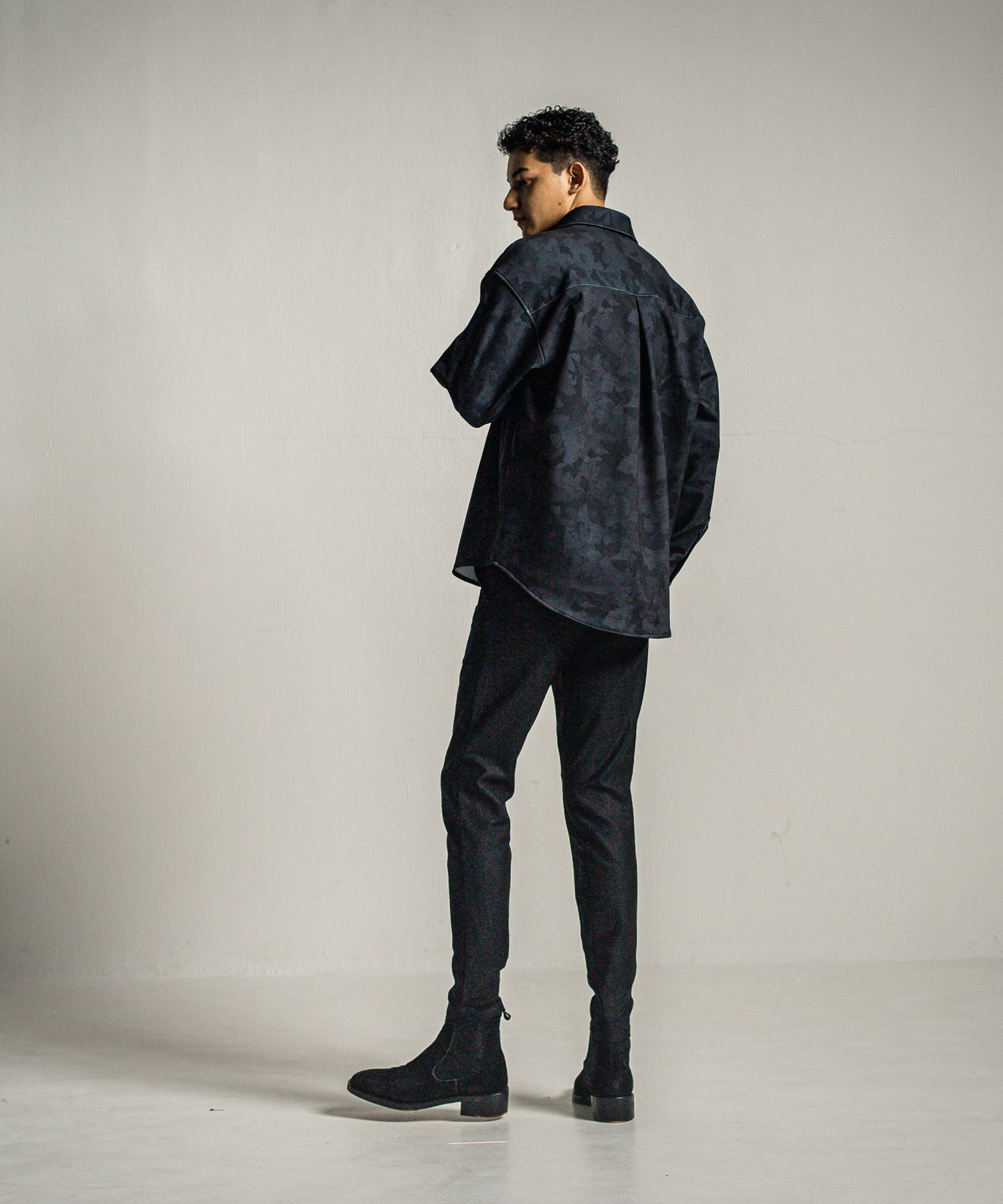 JERSEY JACK SHIRT / RC34-SH-001 / 裏起毛オーバーサイズシャツ / ブラックカモフラ