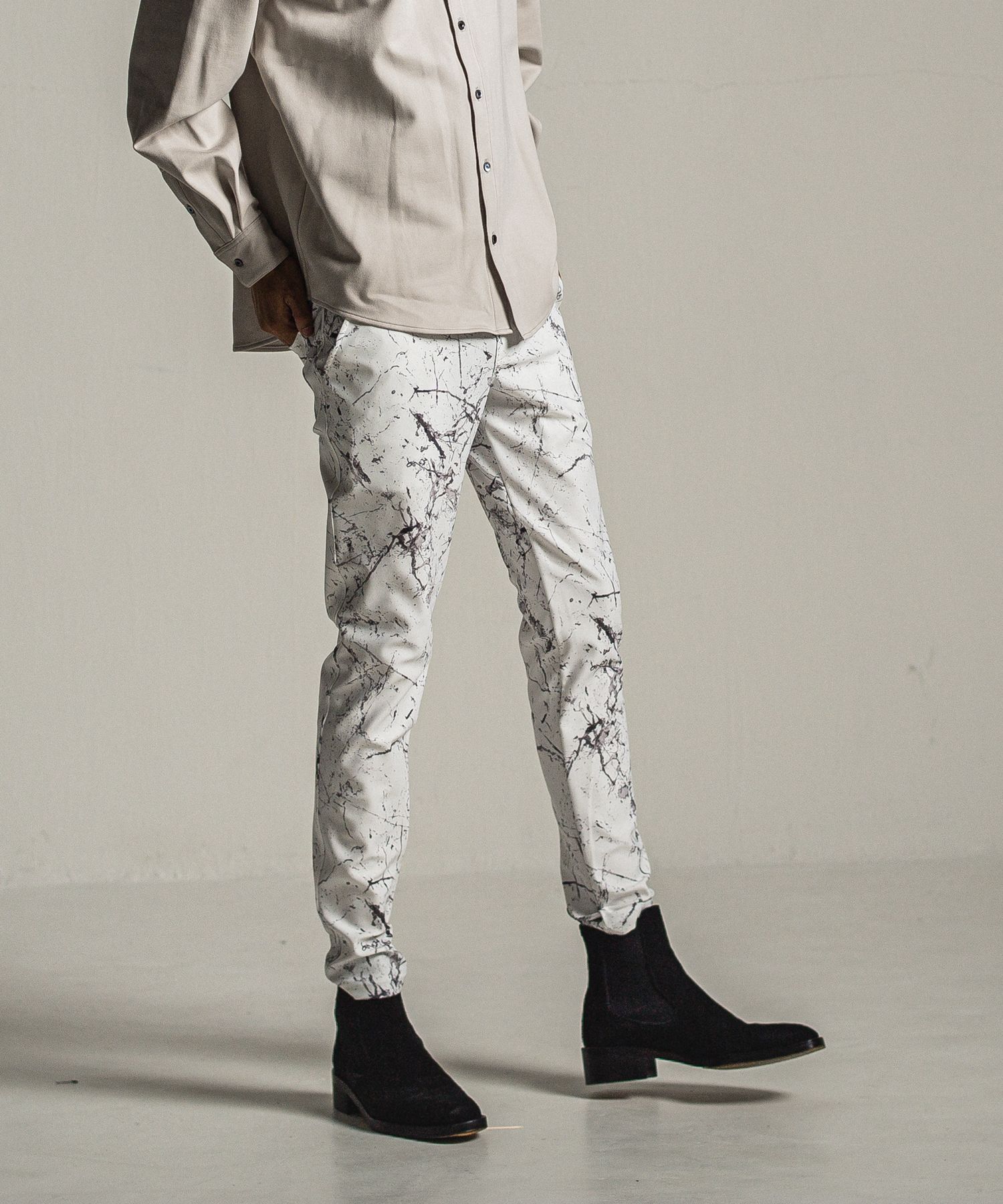 CHRIS EASY PANTS / RC34-ST-016 / ペイント柄イーシーパンツ / グレー