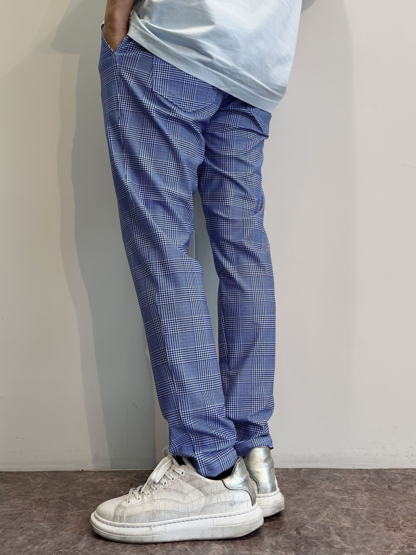 CHRIS EASY CHECK PANTS / RC28-ST-016 / チェックイージーパンツ / グレンチェックブルー
