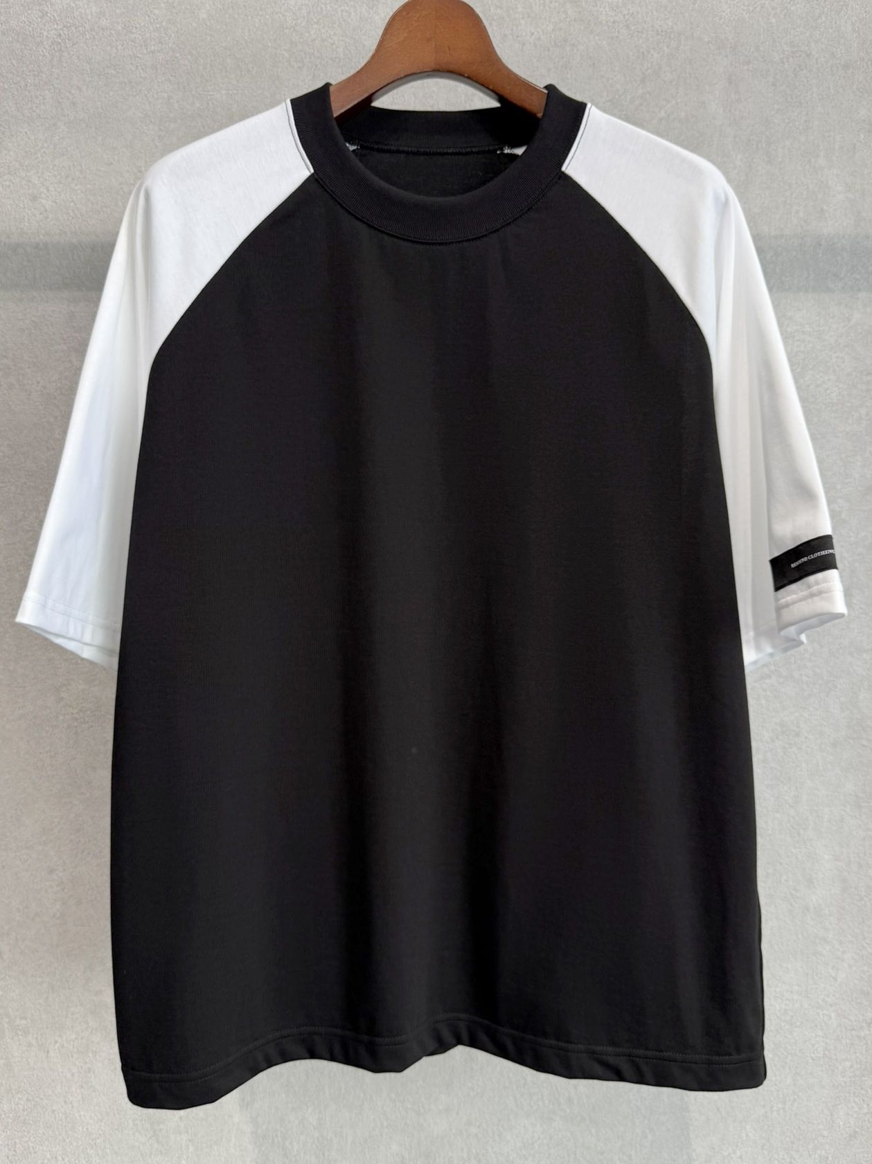 BACK RC RAGLAN OVER TEE / RC39-T-001 / バックロゴラグランビッグTシャツ / ブラック×ホワイト