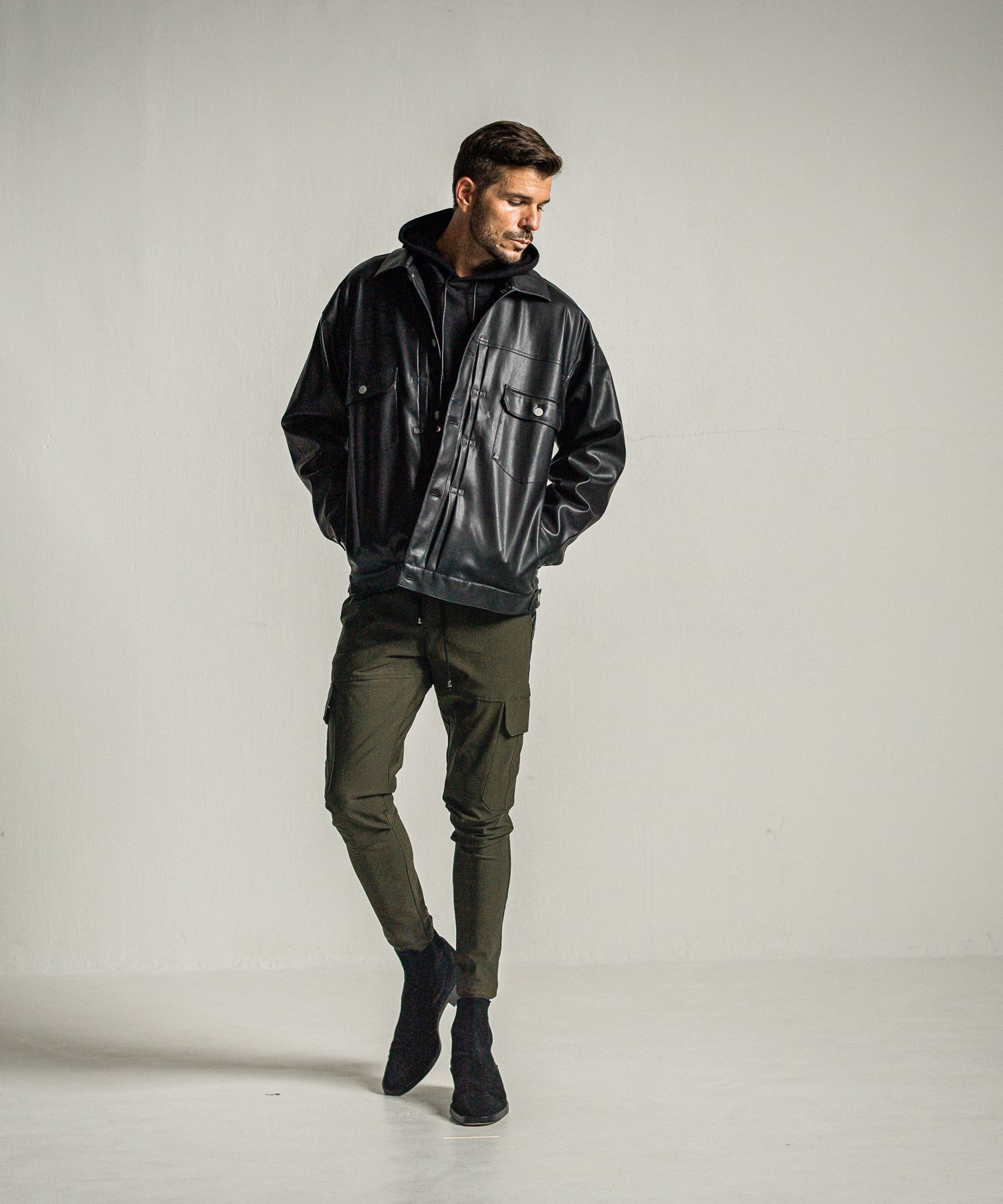 LEATHER OVER 2ND G / RC34-JK-002 / エコレザーGジャン / ブラック
