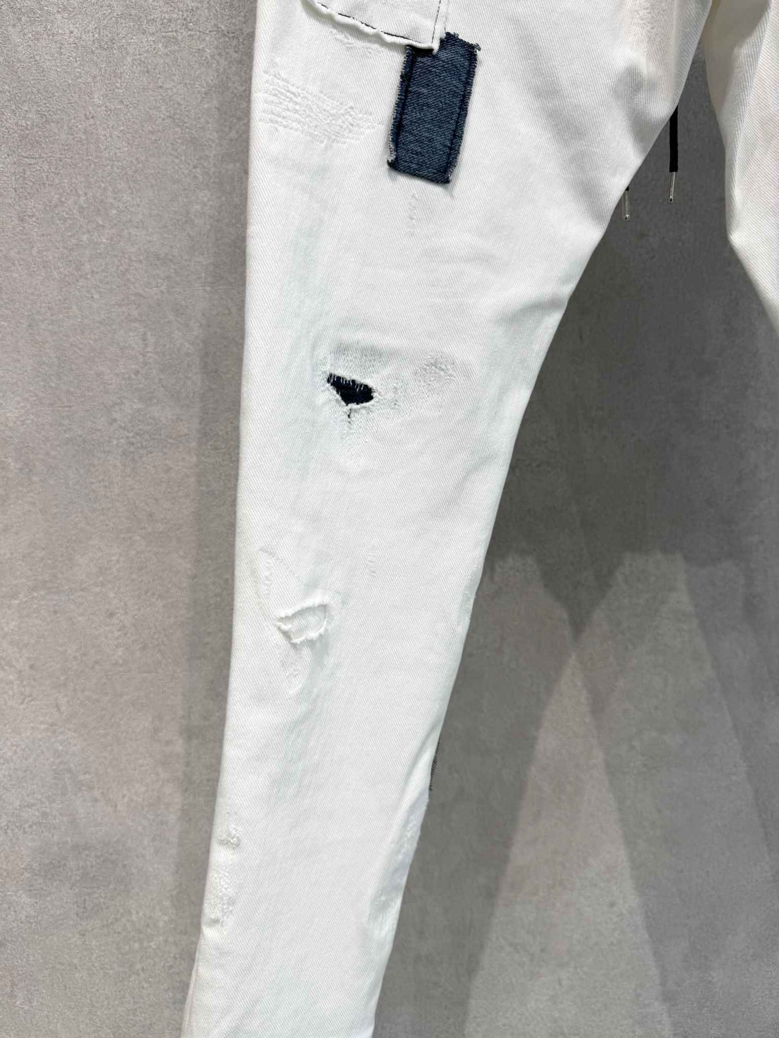MICK DENIM JERSEY / BASIC-ST-020 / デニムジャージテーパードパンツ / ホワイトリメイク