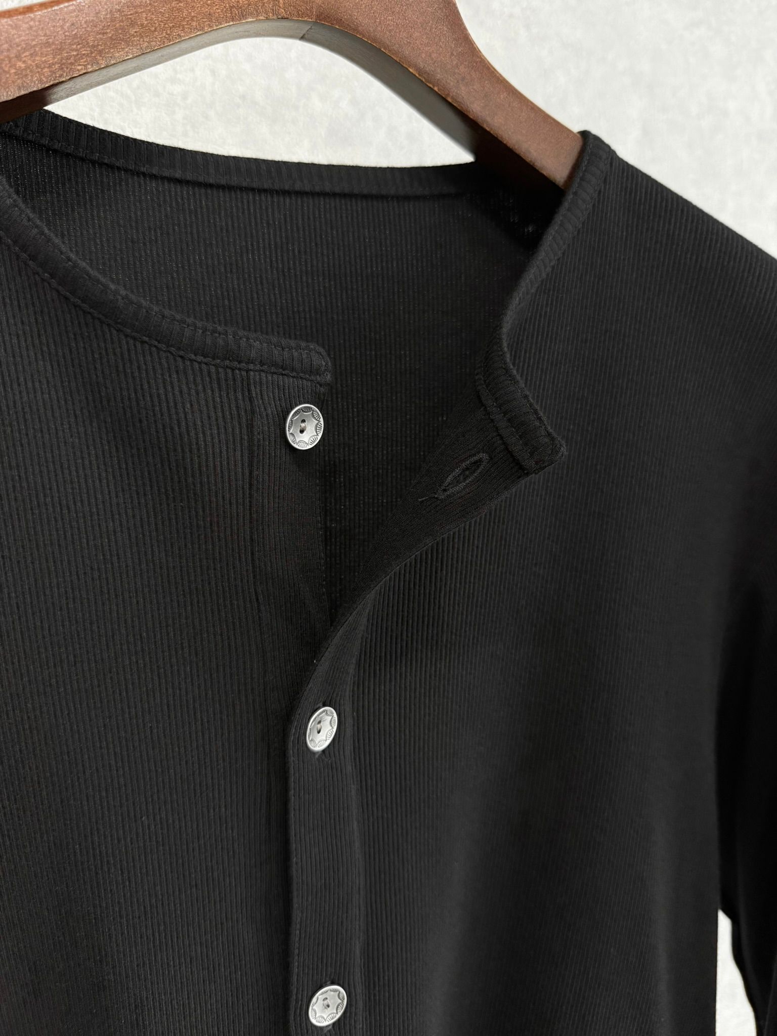 RIB HENRY LONGSLEEVE / RC41-T-005 / リブヘンリーネック長袖Tシャツ / ブラック