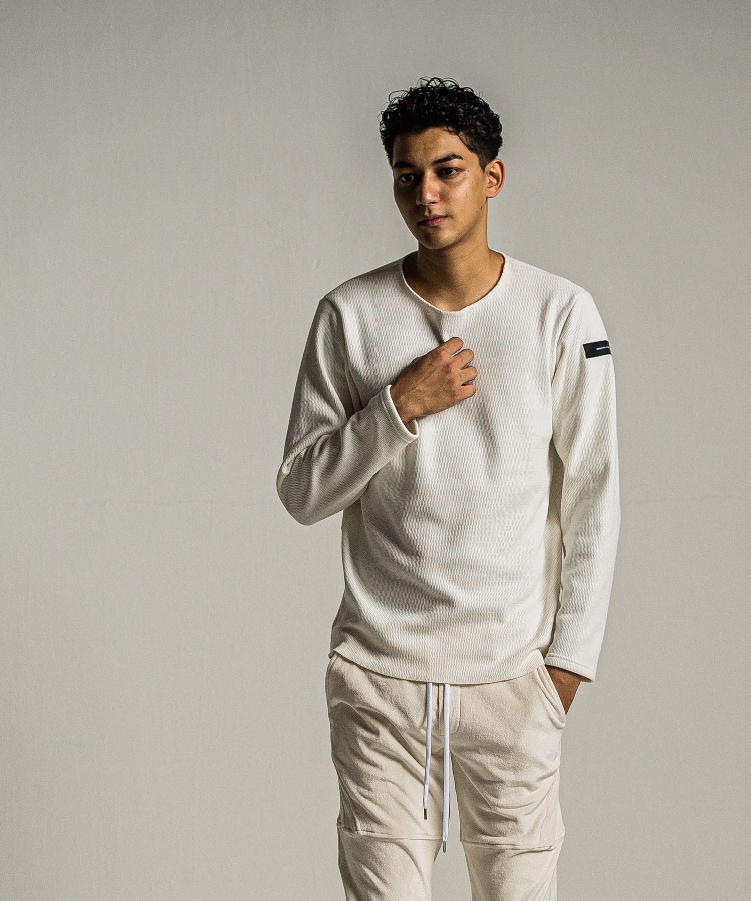 VELOURS FLEECE NEO THERMAL / RC34-C-001 / 裏起毛サーマルロングTシャツ / ホワイト