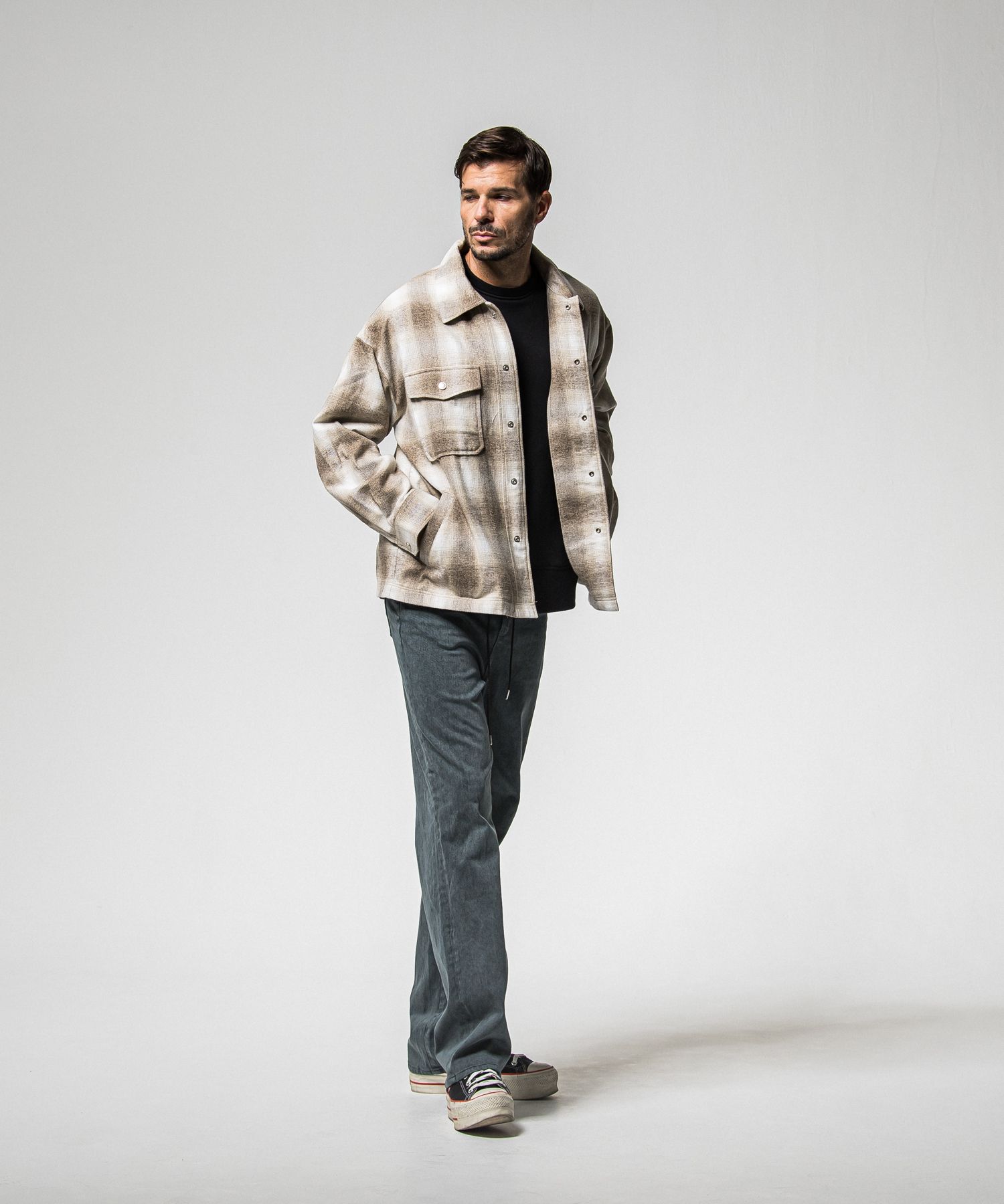 FLANNEL CHECK JK / RC38-JK-007 / フランネルチェックCPOジャケット / ブラウン (10月中旬入荷予定)