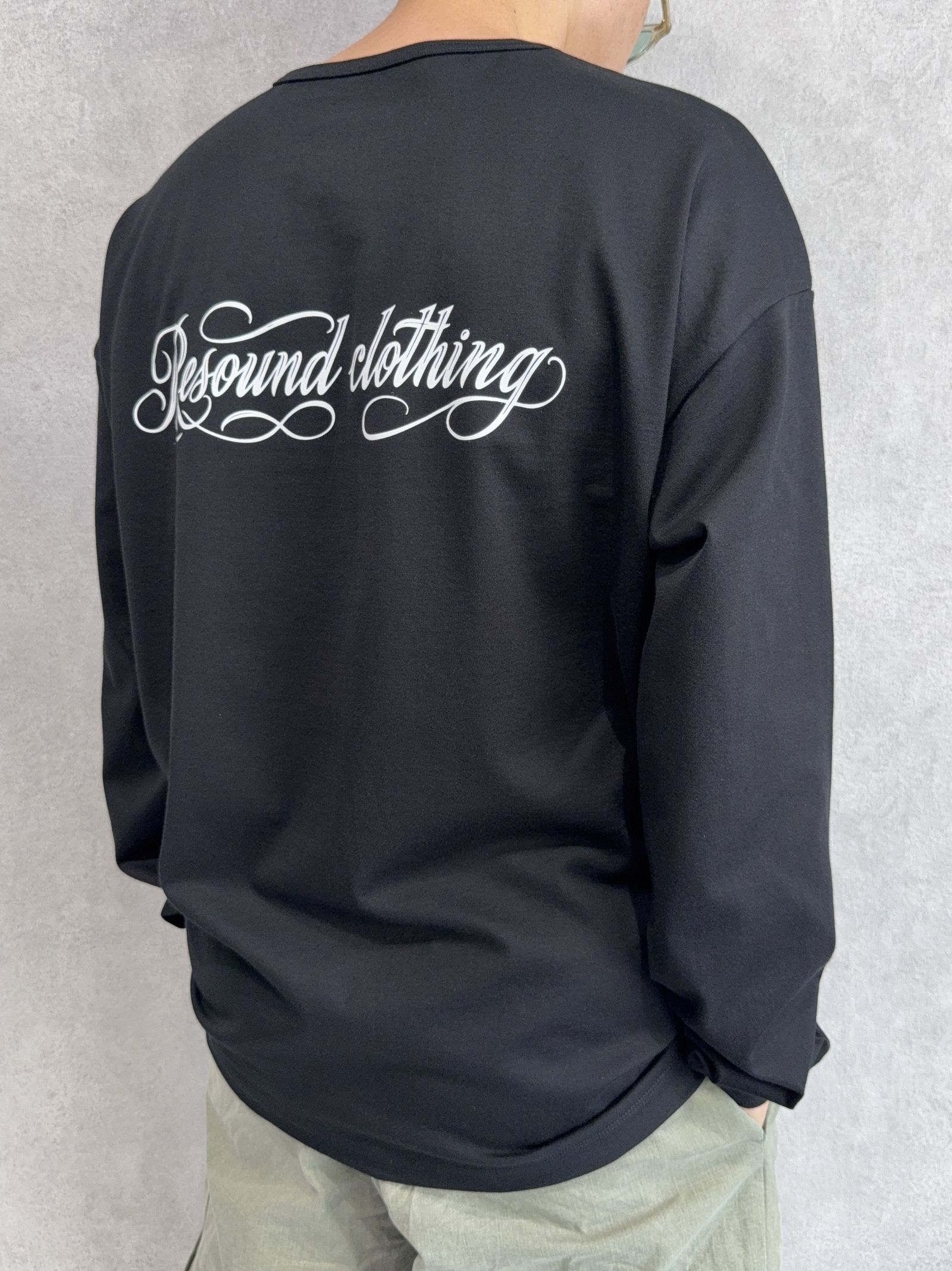 PIN ST RC OVER LONGSLEEVE TEE / RC41-T-003 / オーバーサイズ長袖バックロゴTシャツ / ブラック