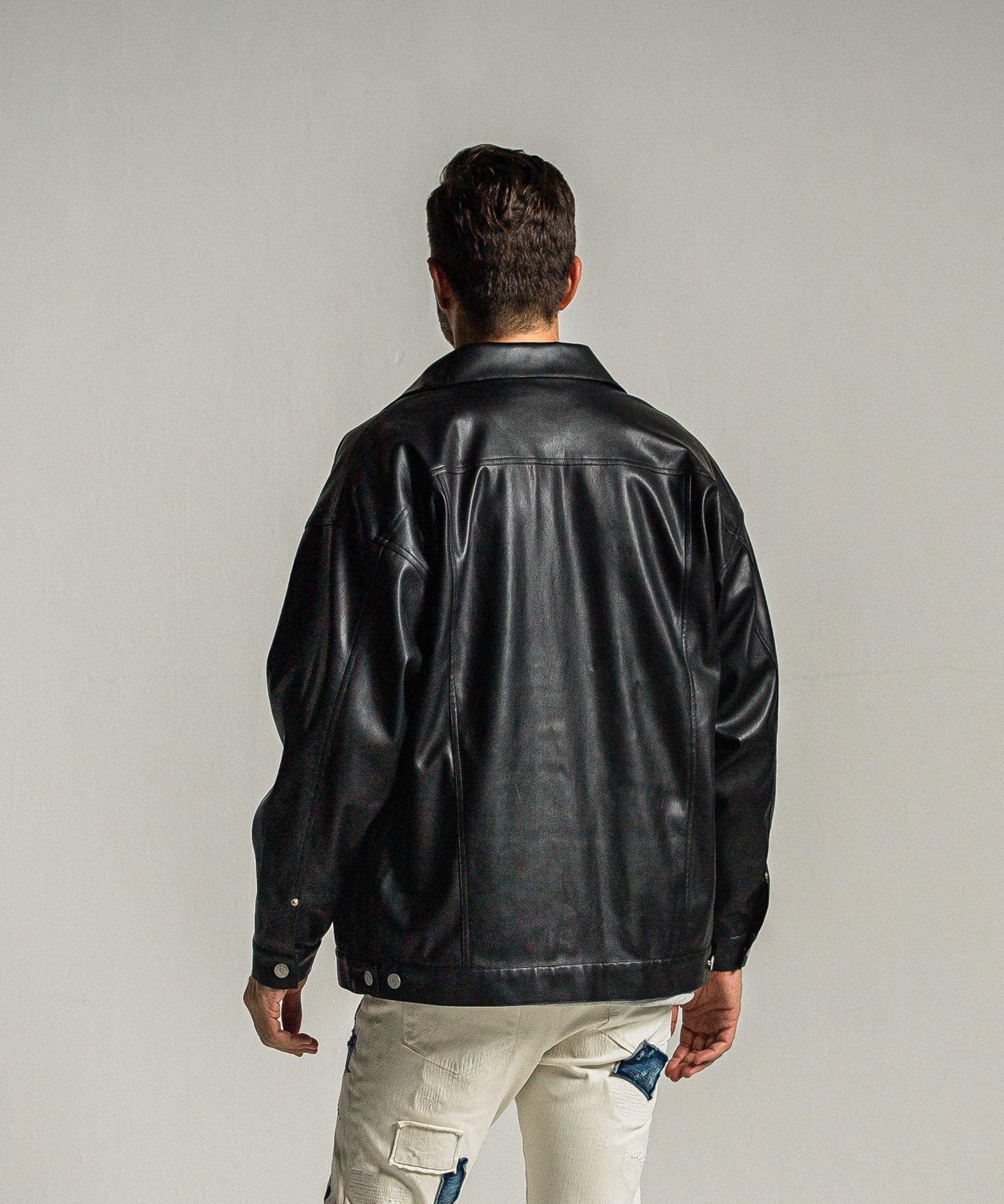 LEATHER OVER 2ND G / RC34-JK-002 / エコレザーGジャン / ブラック