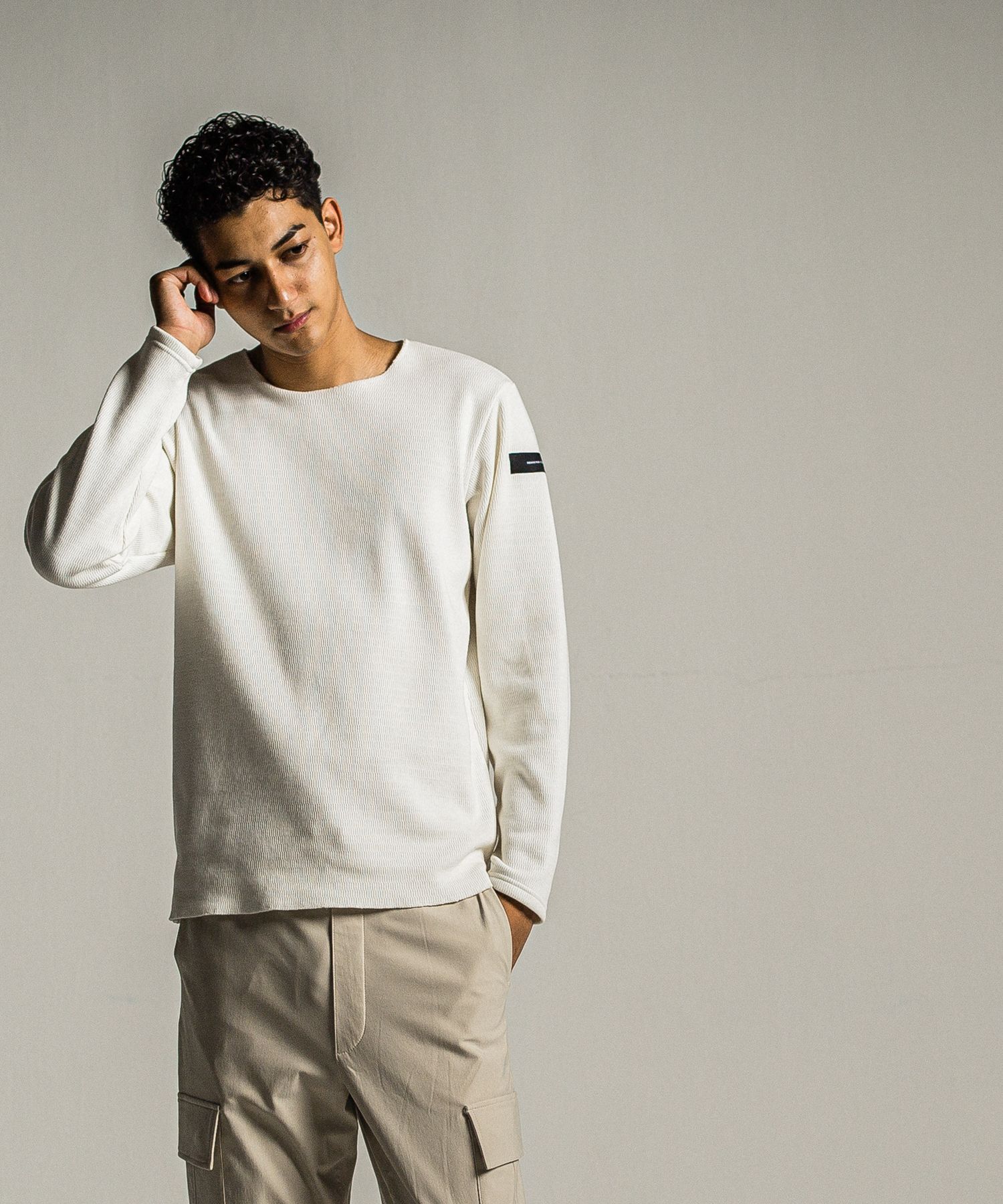 VELOURS FLEECE NEO THERMAL / RC34-C-001 / 裏起毛サーマルロングTシャツ / ホワイト