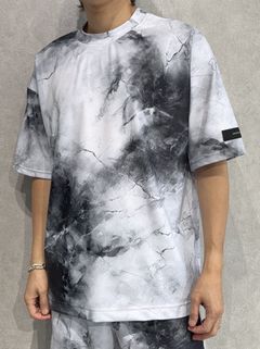 MARBLE RUSH OVER T / RC36-T-012 / マーブル柄ラッシュガードビッグTシャツ / ホワイト