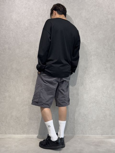新作RC刺繍ロンTEE×ミリタリーカーゴハーフパンツ