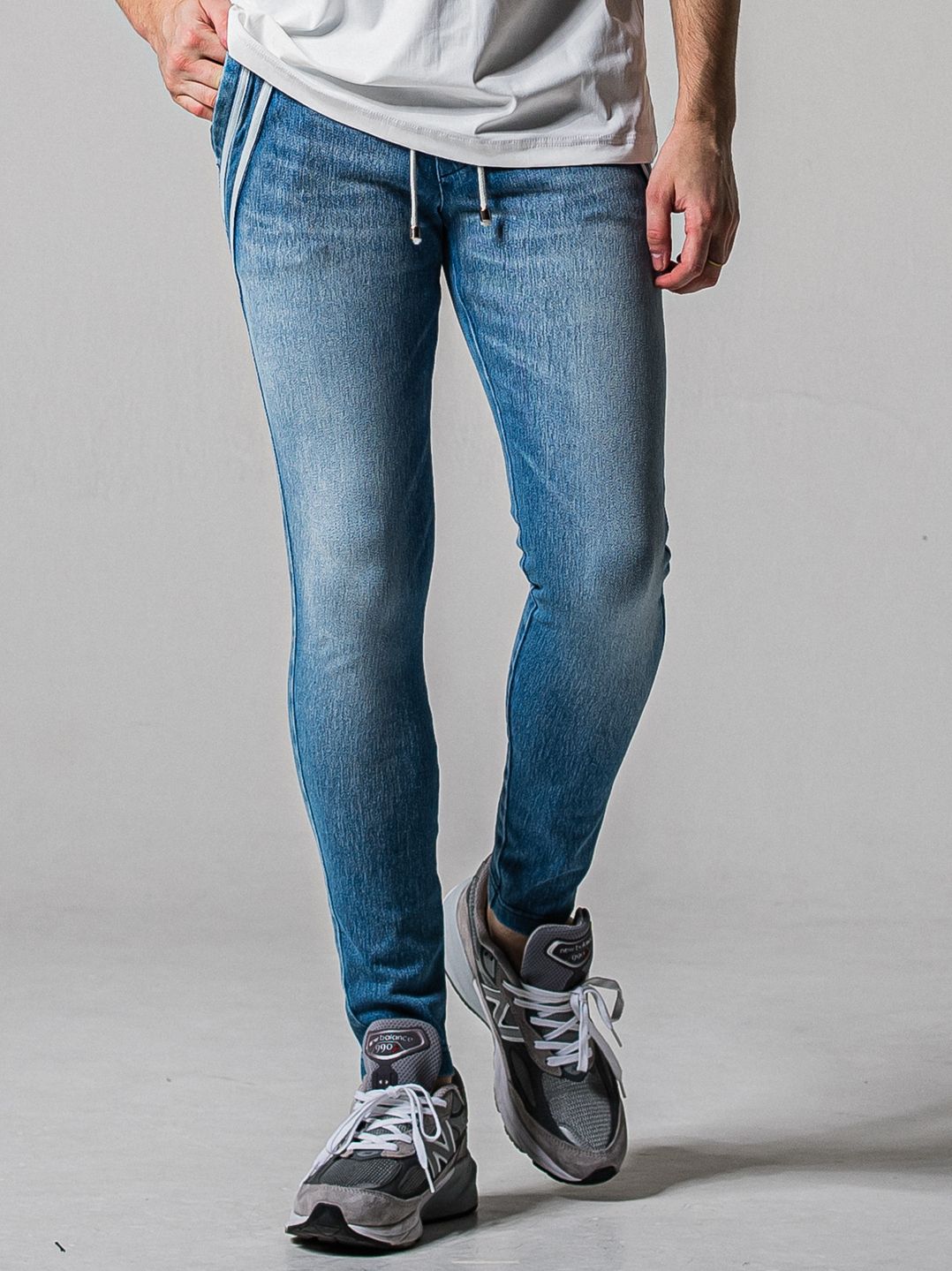 EX DENIM JERSEY EDGE PT / RC39-ST-014D / デニムジャージラインパンツ / ライトインディゴ (2月上旬入荷予定)