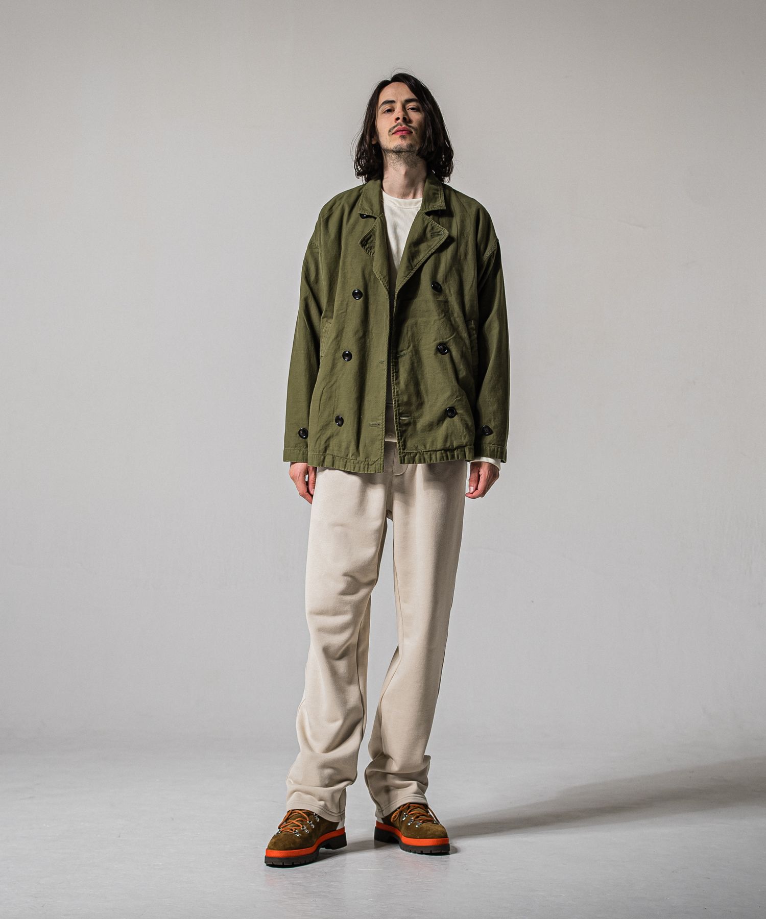 AZE MILITARY DROP TRAINER / RC39-C-003 / 高機能畦編みニットトレーナー / オフホワイト (1月下旬入荷予定)