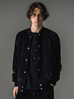 VELOURS VARSITY / RC41-C-005 / ベロアトラックスタジャン / ブラック (9月中旬入荷予定)