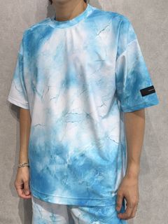 MARBLE RUSH OVER T / RC36-T-012 / マーブル柄ラッシュガードビッグTシャツ / ブルー