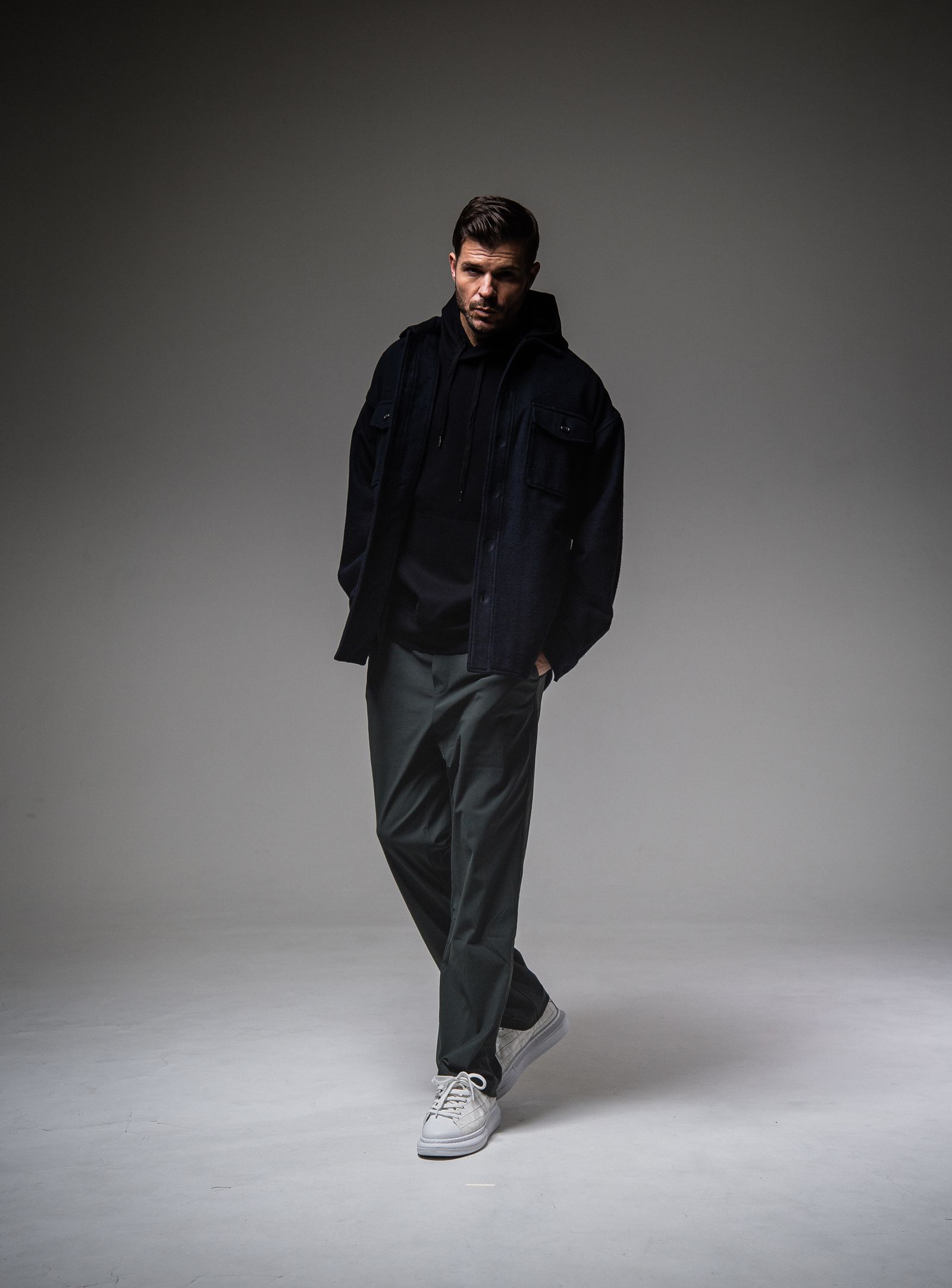 CHRIS EASY WIDE PANTS / RC25-ST-016W / ナイロンワイドパンツ / カーキ