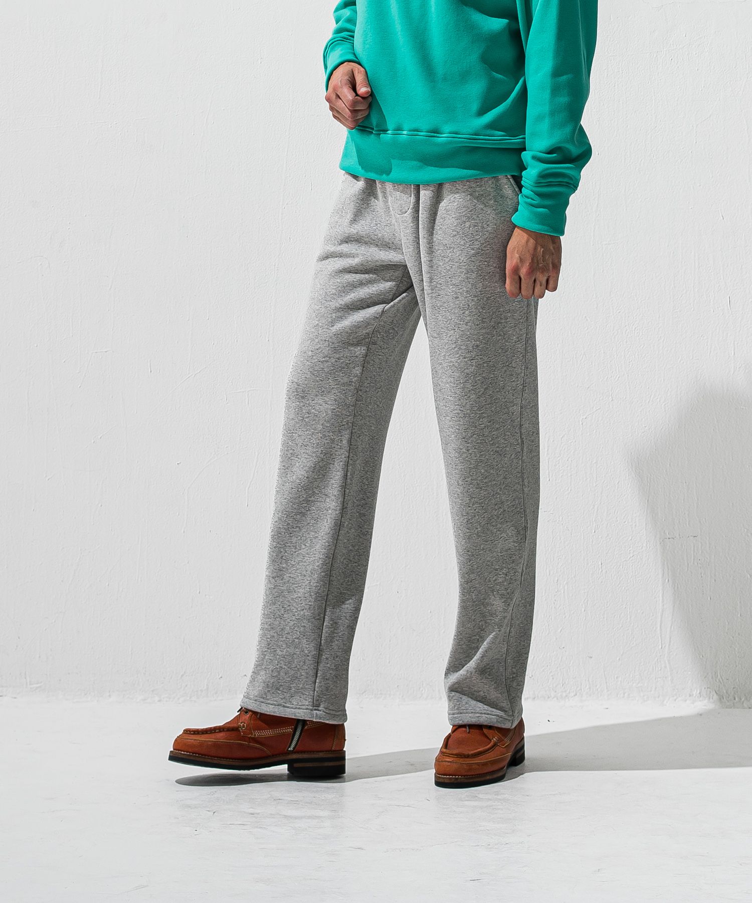 VELOURS FLEECE WIDE TUCK PANTS / RC42-ST-016HWT / 裏起毛セミワイドタックパンツ / グレー (11月中旬入荷予定)