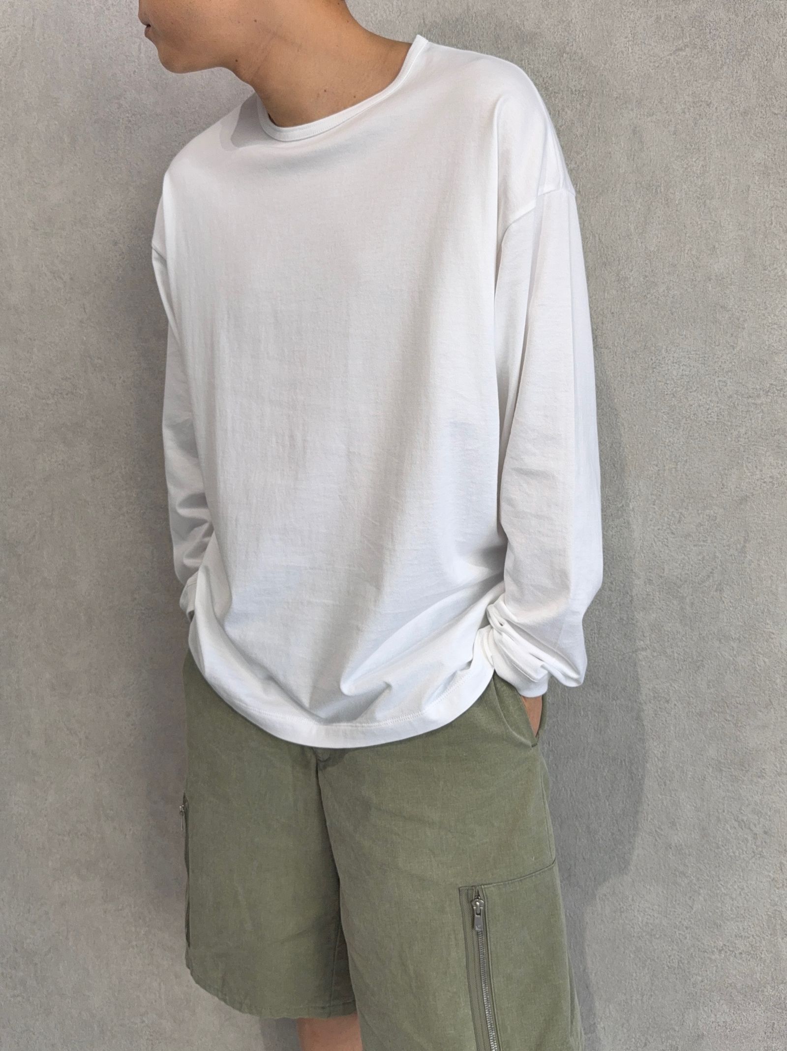より一層オシャレに見える、ロンTEE×ハーパンの合わせ