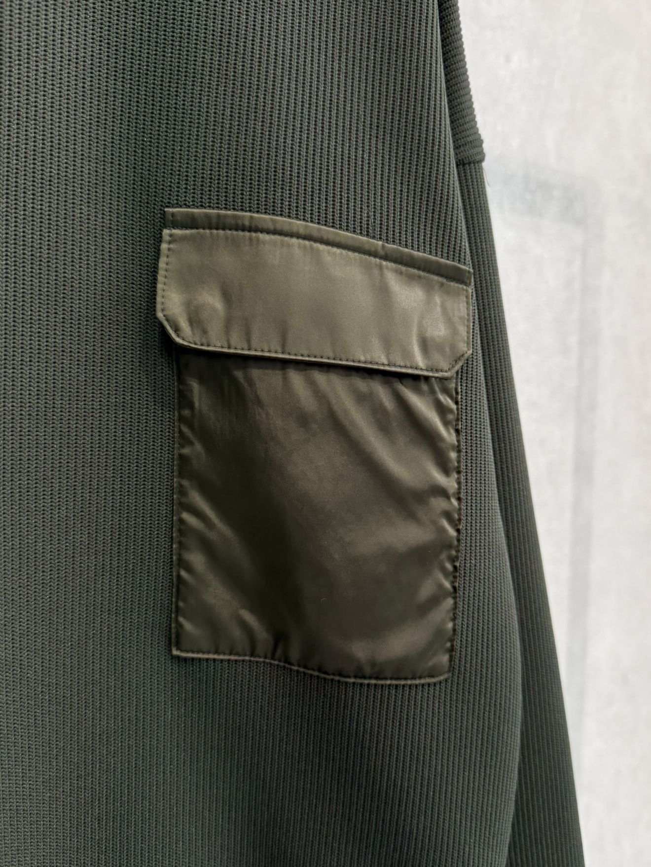 AZE MILITARY DROP TRAINER / RC39-C-003 / 高機能畦編みニットトレーナー / カーキ