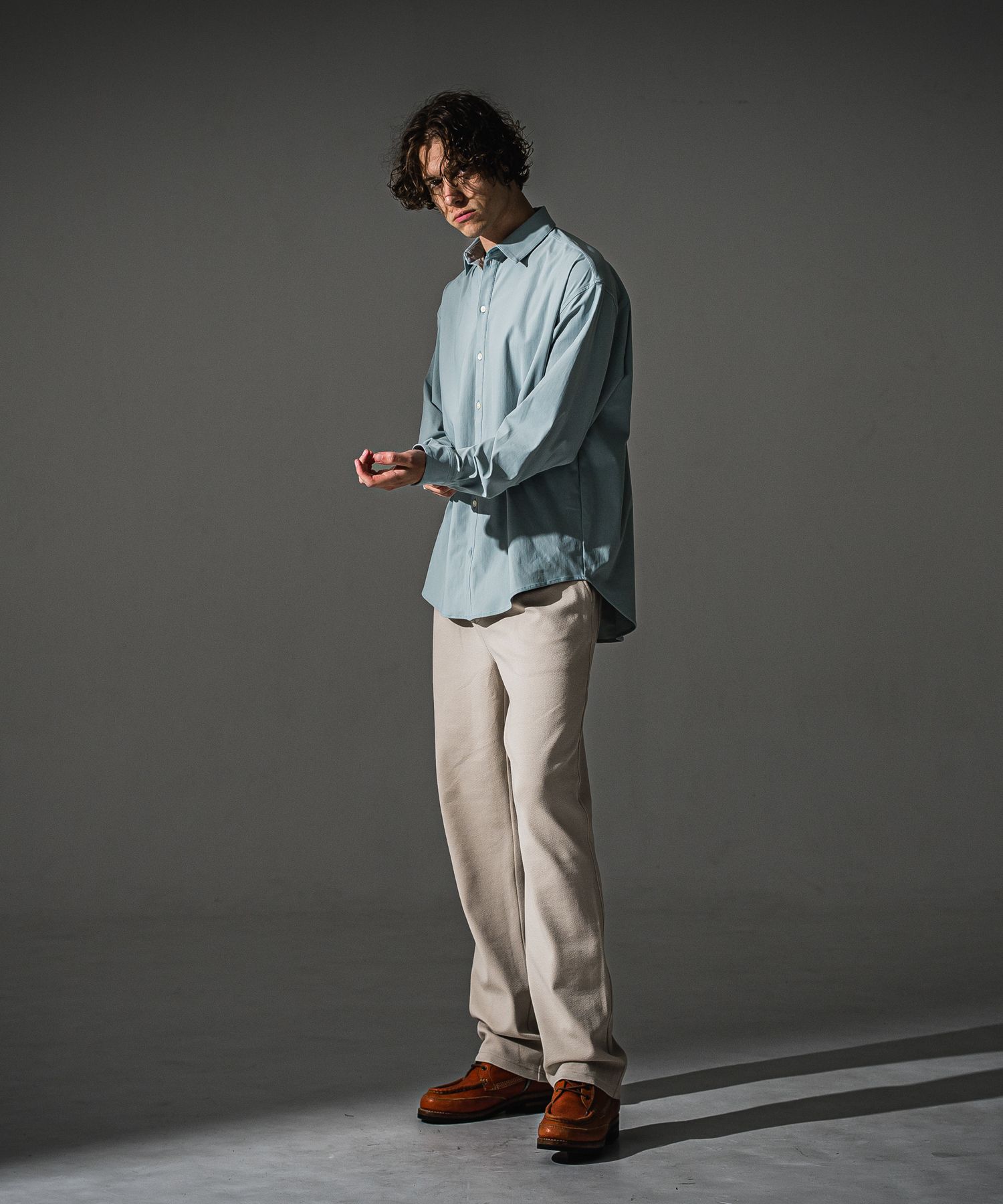 NYLON JACK SHIRTS / RC41-SH-001 / オーバーサイズナイロンシャツ / アクア (7月下旬入荷予定)