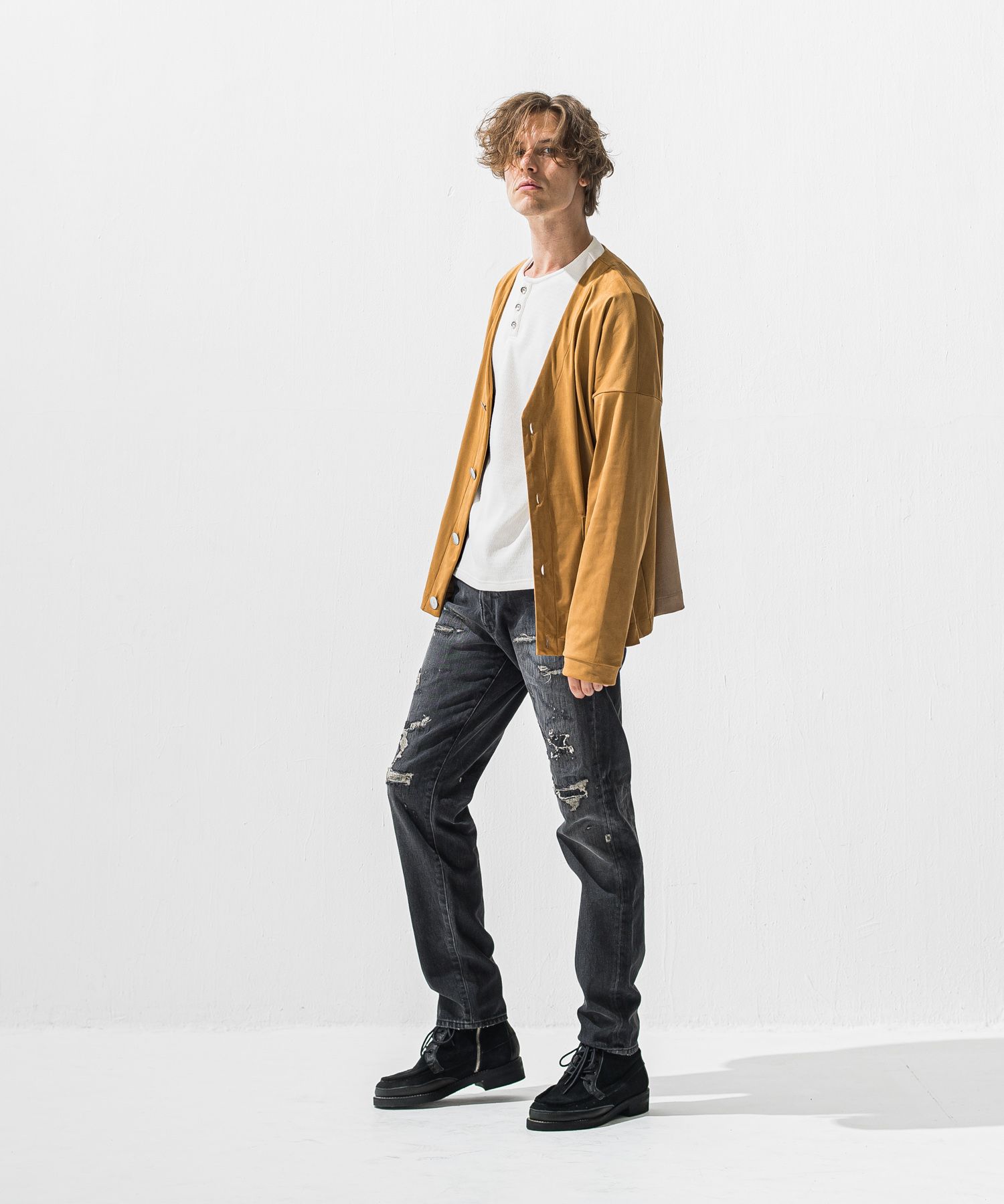 SCOTT JEANSS / RC42-ST-006 / レギュラーテーパードデニムパンツ / ブラックユーズド (12月中旬入荷予定)