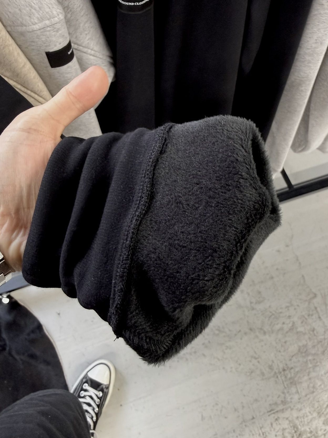 PIN ST RC VELOURS FLEECE DROP TRAINER / RC42-C-006 / 裏起毛バックロゴトレーナー / ブラック (11月上旬入荷予定)