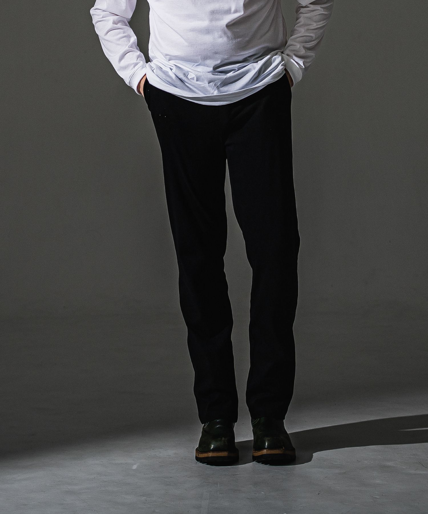DENIM JERSEY WIDE PT / RC41-ST-016WTD / ライトオンスデニムジャージセミワイドパンツ / ブラック (8月中旬入荷予定)