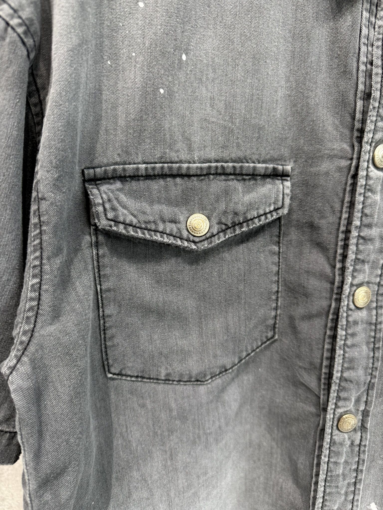 HALF DENIM SHIRTS / RC40-SH-002 / デニム半袖シャツ / ブラック