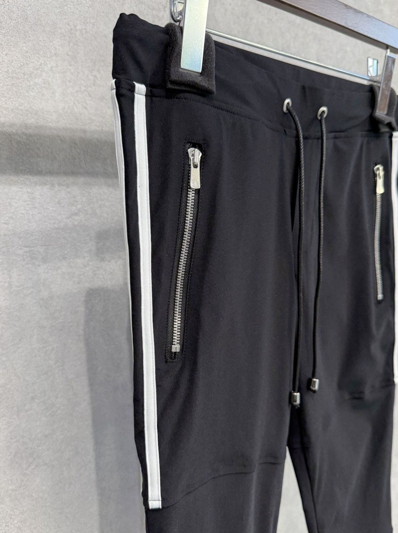 JOHNSON LINE NYLON PT / BASIC-ST-009 / ジョンソンナイロンラインパンツ / ブラック×ホワイト