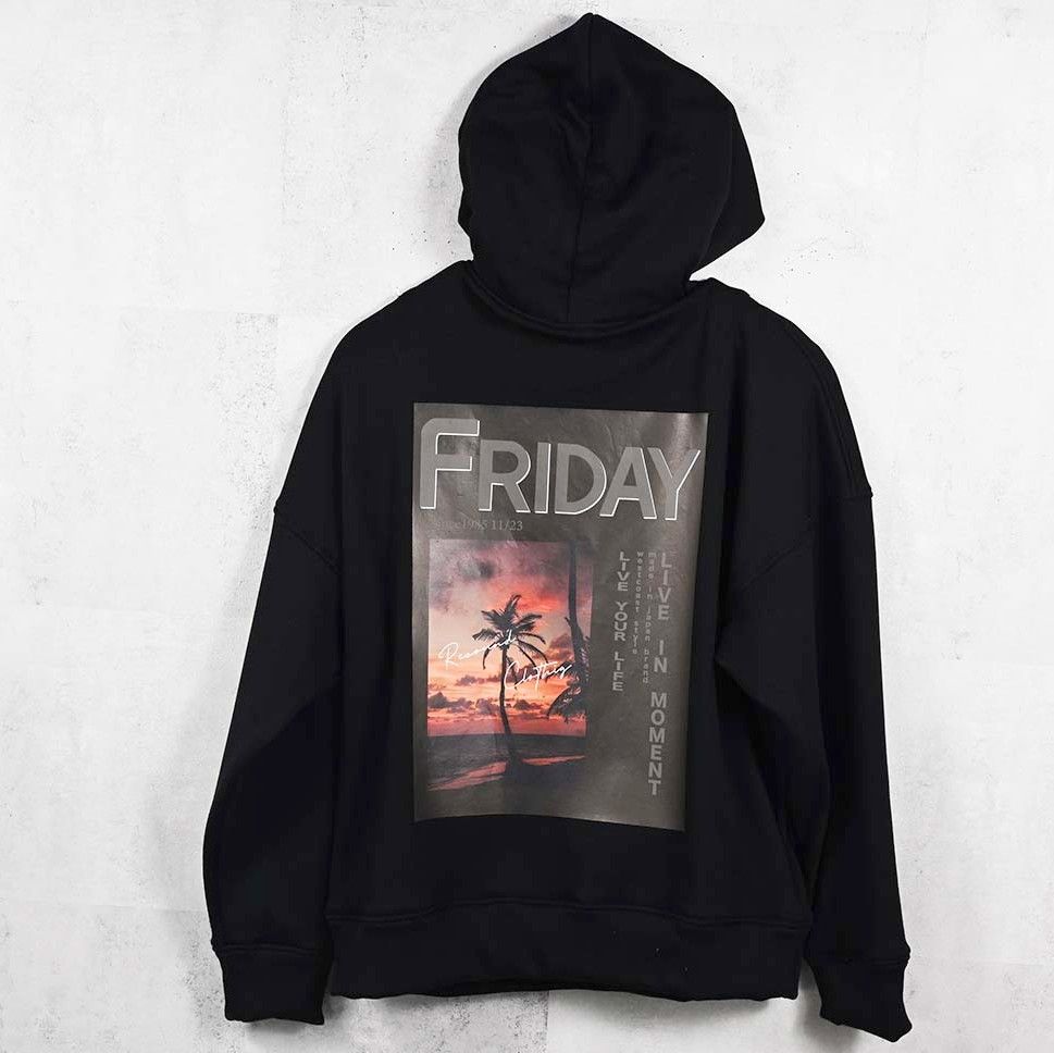 【FRIDAYコラボ】 FRIDAY OLD COVER VELOURS FLEECE TRAINER / RCF1-C-001 / 裏起毛FRIDAYオールドカバートレーナー / ブラック (11月上旬入荷予定)