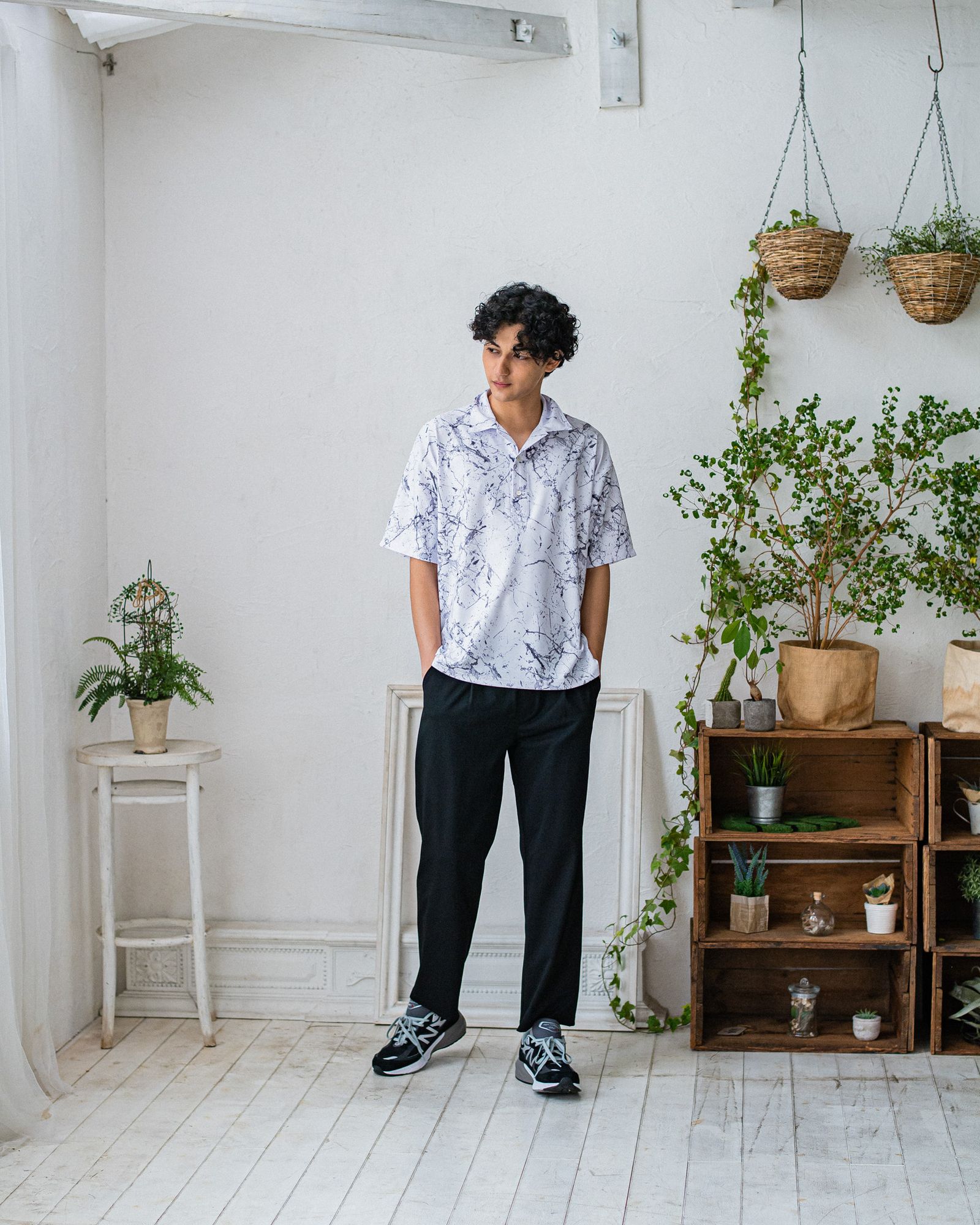 CHRIS EASY WIDE TUCK PANTS / RC32-ST-016WT / ワイドタックパンツ / ブラック