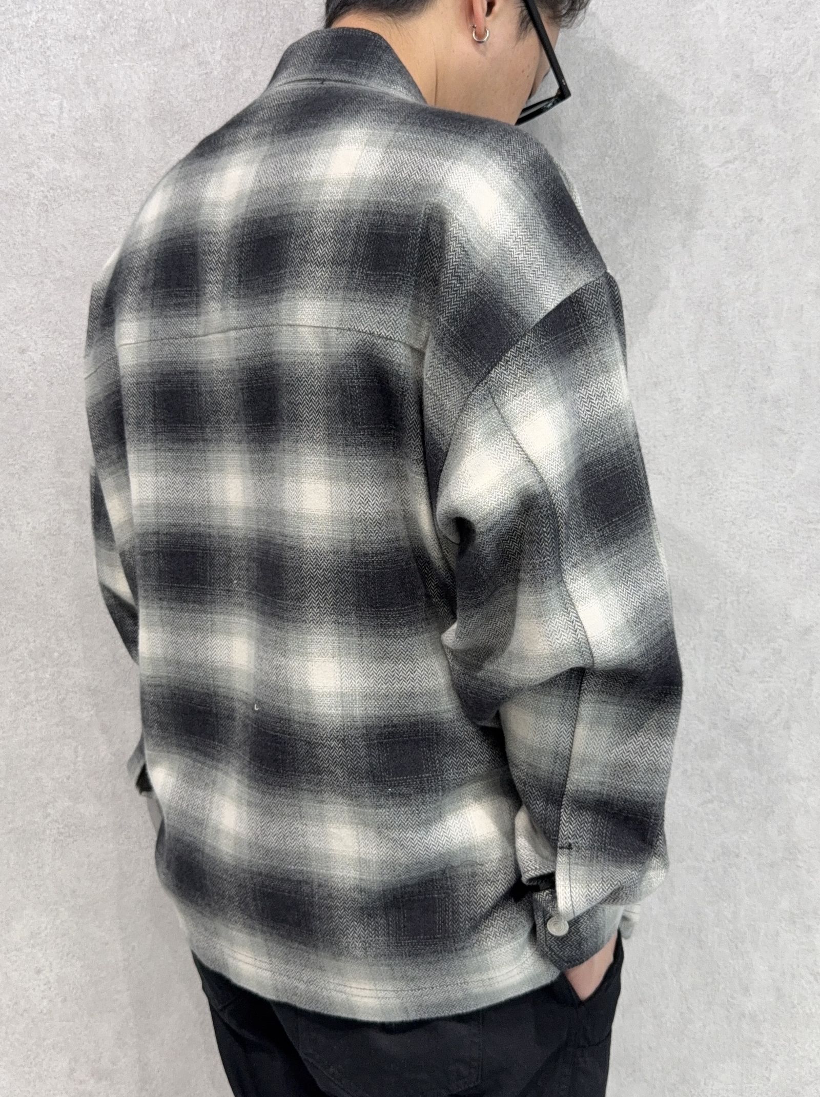 FLANNEL CHECK JK / RC41-JK-006 / フランネルチェックCPOジャケット / ブラック