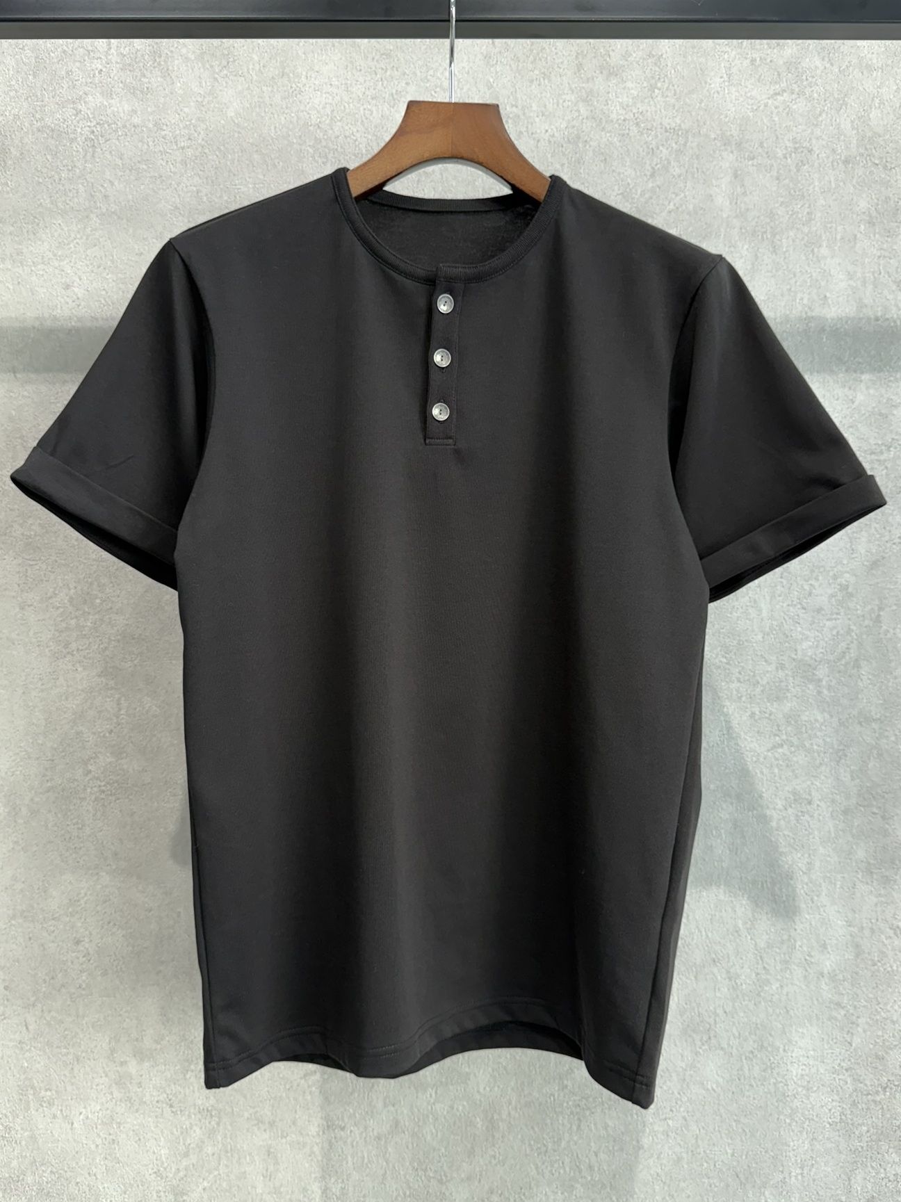ROLL UP HENRY T / RC40-T-005 / ロールアップヘンリーネックTシャツ / ブラック