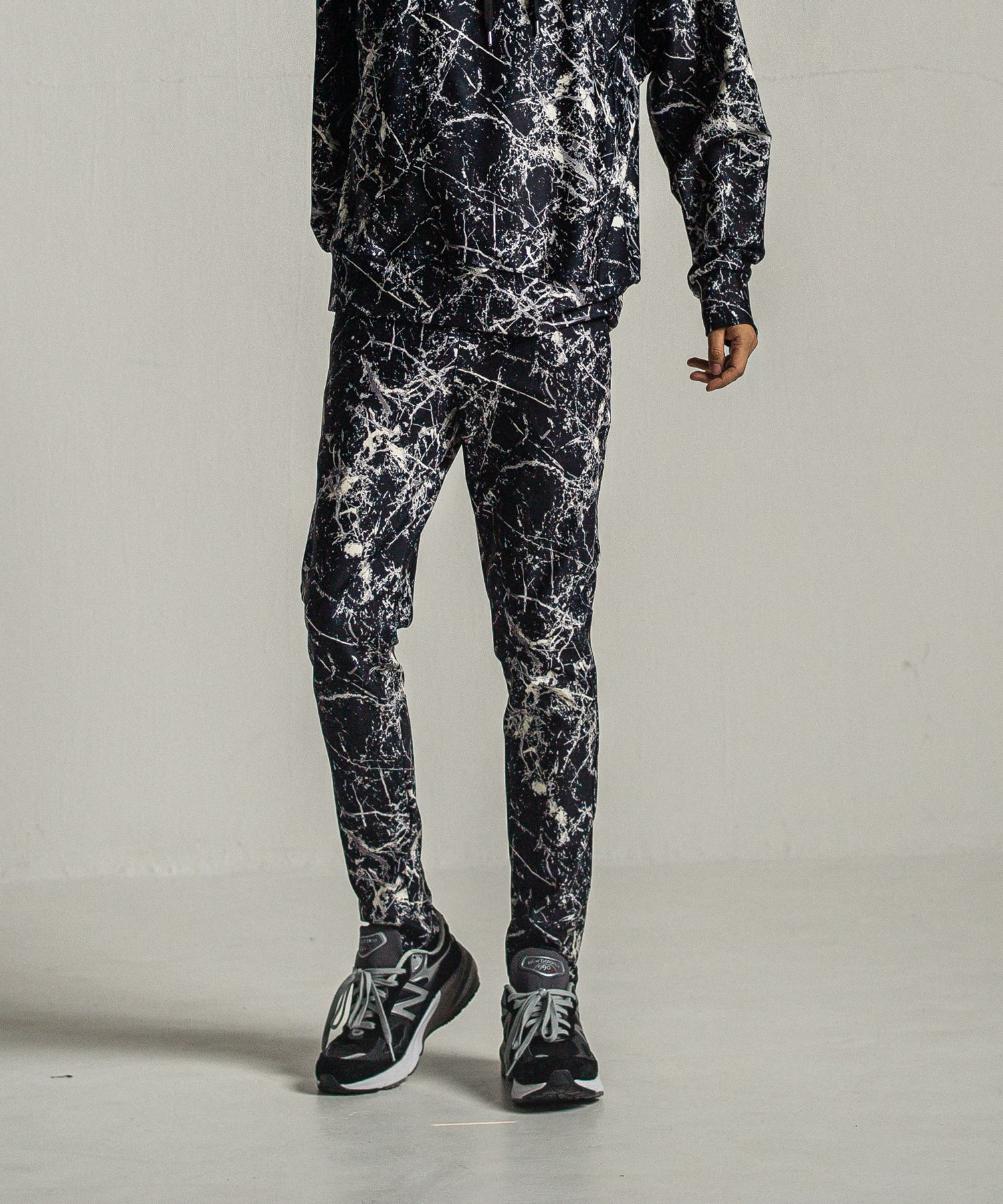 CHRIS EASY PANTS / RC34-ST-016 / ペイント柄イーシーパンツ / ブラック