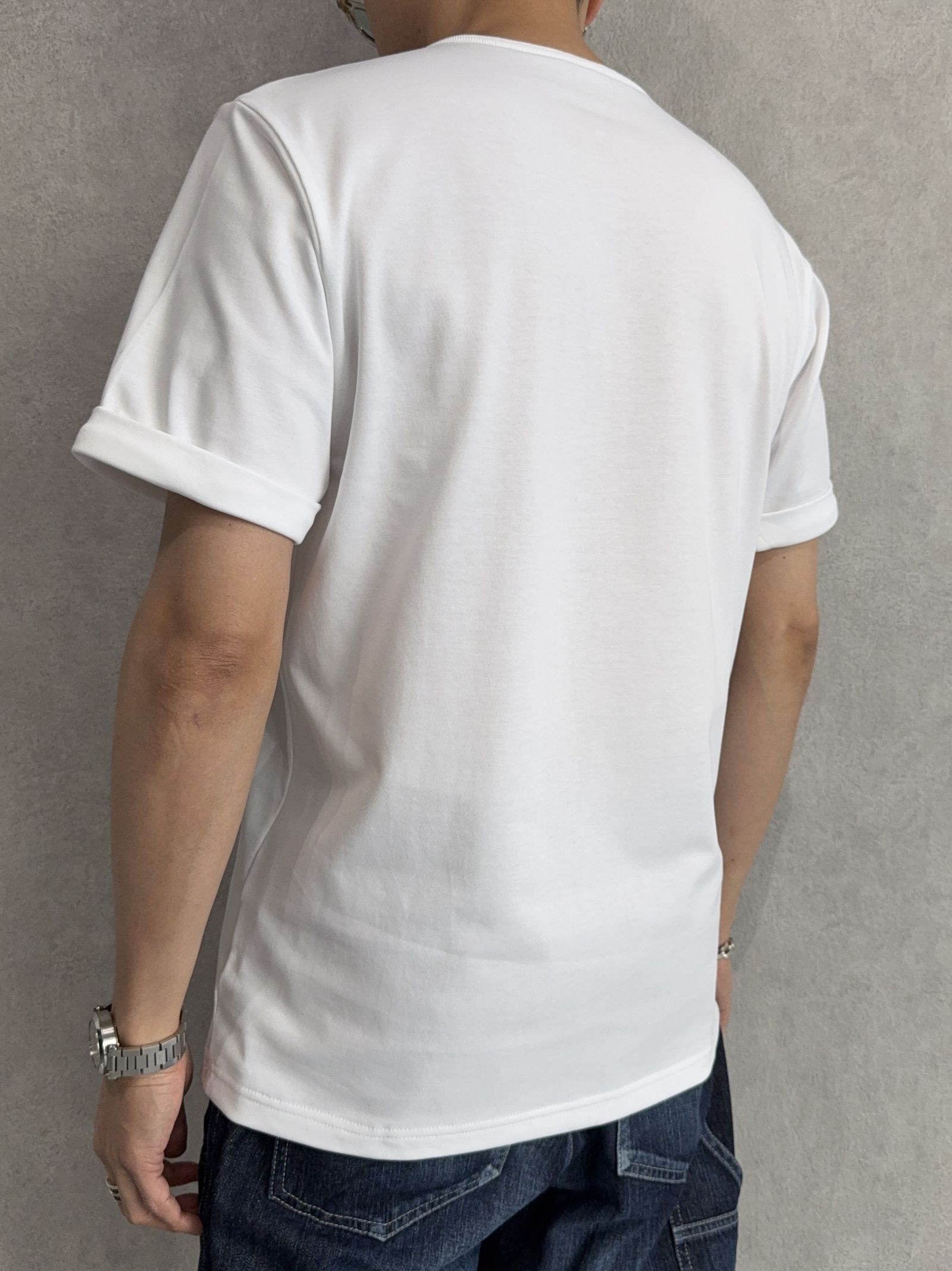 ROLL UP HENRY T / RC40-T-005 / ロールアップヘンリーネックTシャツ / ホワイト