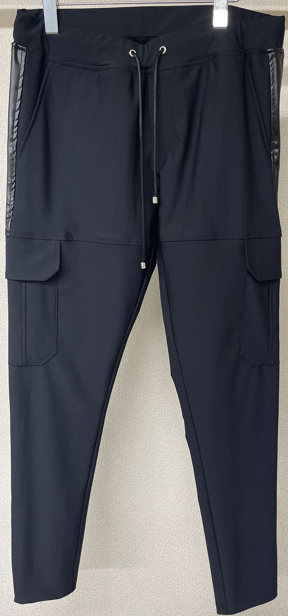 DARRELL CARGO PT / RC27-ST-010 / レザーラインナイロンカーゴパンツ / ブラック