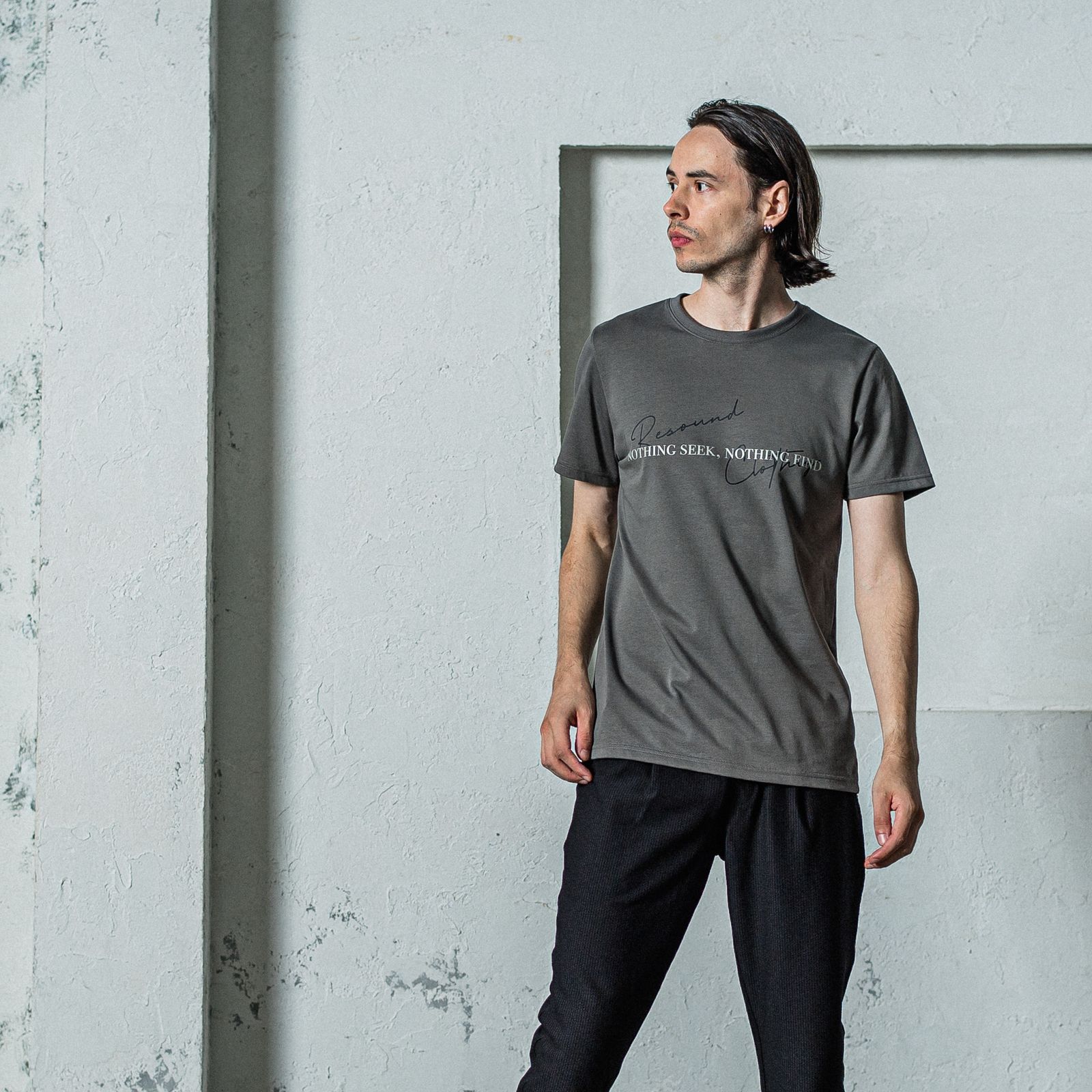NSNF BASIC TEE / RC35-T-003 / メッセージロゴジャストTシャツ / グレー