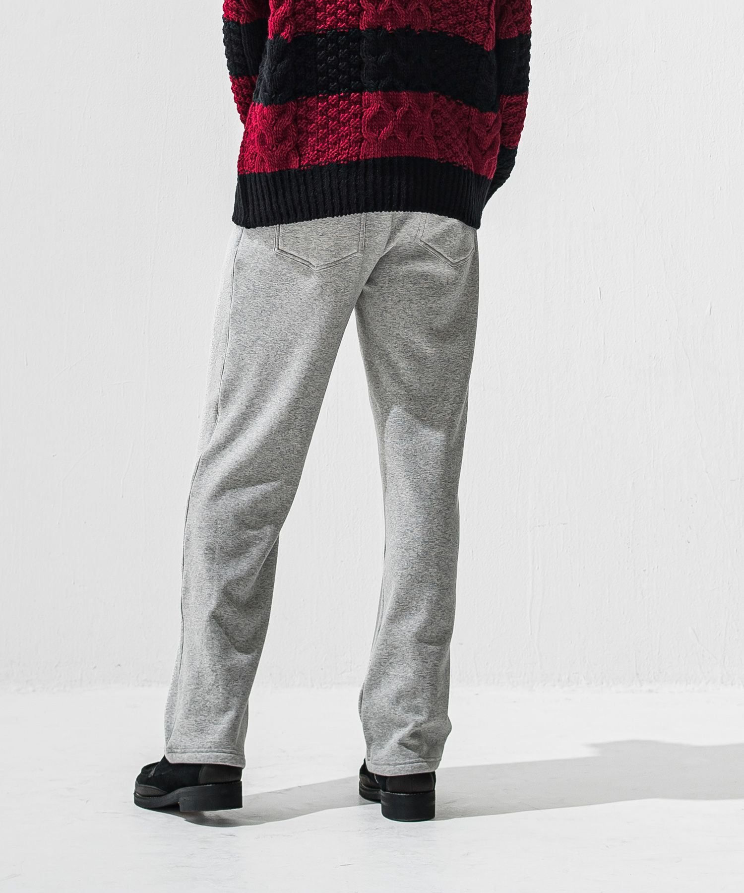 VELOURS FLEECE WIDE TUCK PANTS / RC42-ST-016HWT / 裏起毛セミワイドタックパンツ / グレー (11月中旬入荷予定)