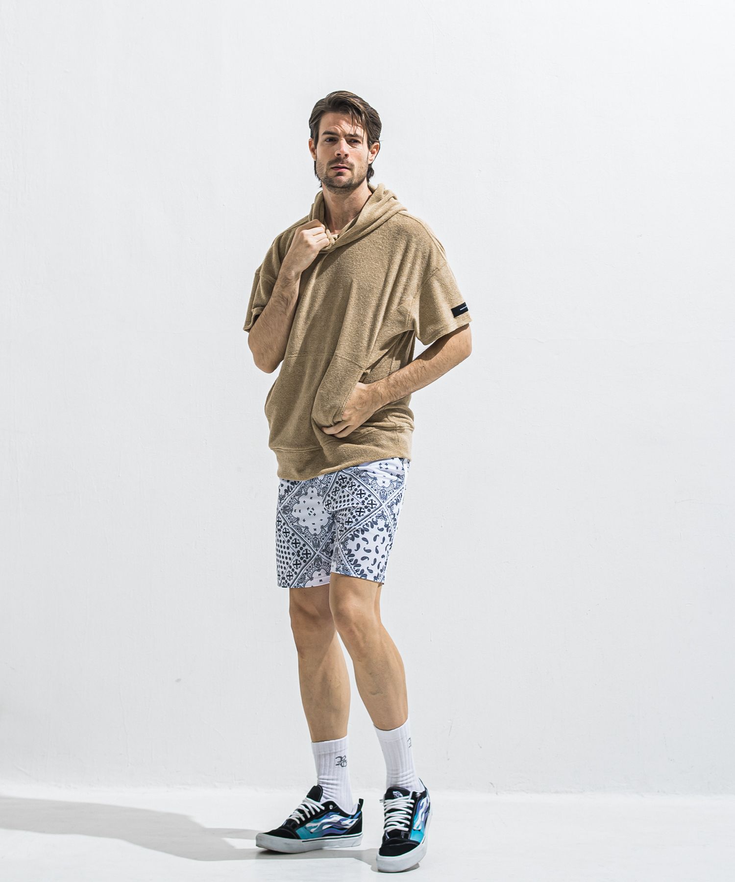 NYLON HALF COACH JACKET / RC40-C-002 / 半袖ナイロンコーチジャケット / ホワイト (5月中旬入荷予定)