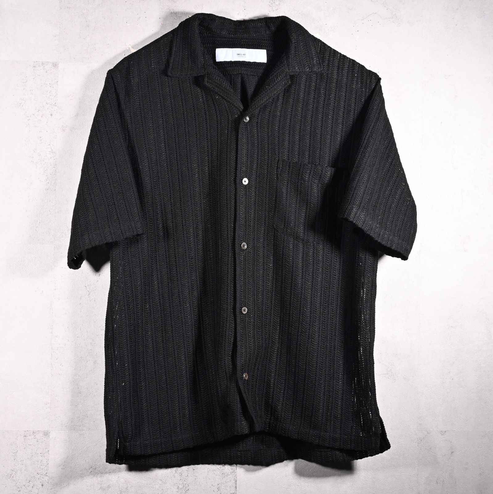 RUSSEL SHIRTS / DP1-SH-004 / ラッセル織り半袖シャツ / ブラック (3月中旬入荷予定)