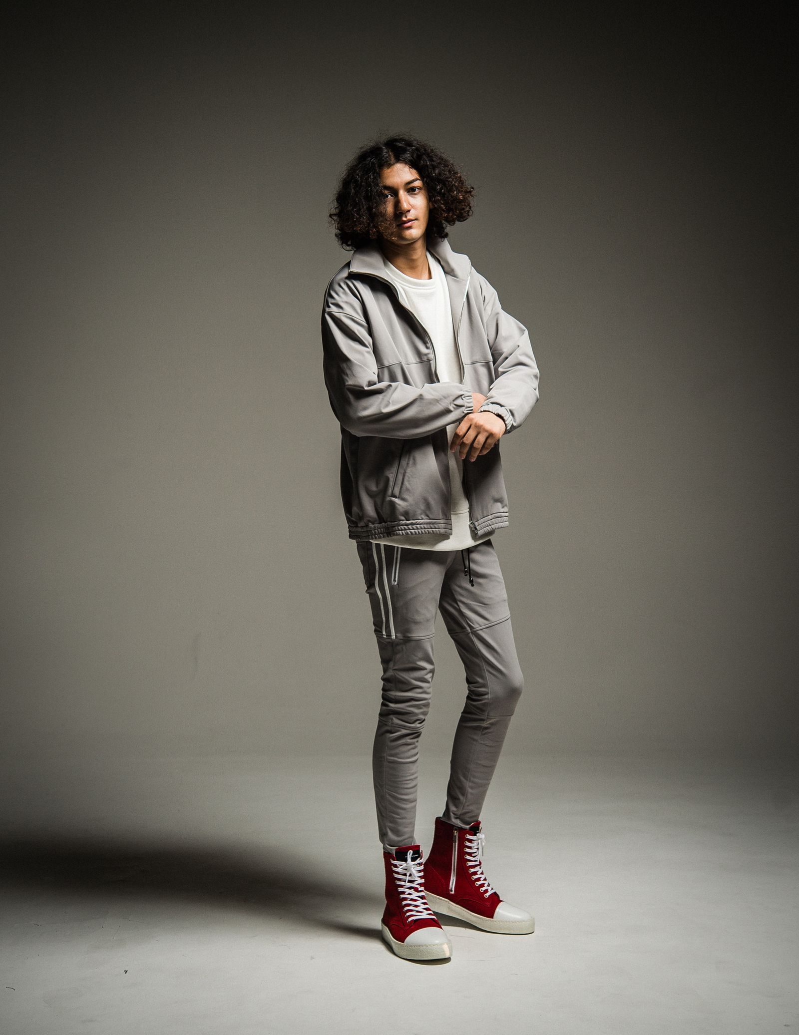 NYLON FLEECE OVER TRACK JK / RC22-C-009 / 裏起毛トラックジャケット / グレー