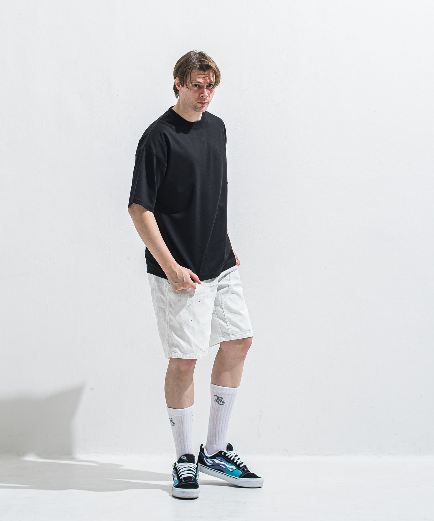 DOUBLE KNEE SHORTS / RC40-HP-007 / ダブルニーデニムハーフパンツ / ホワイト (6月上旬入荷予定)