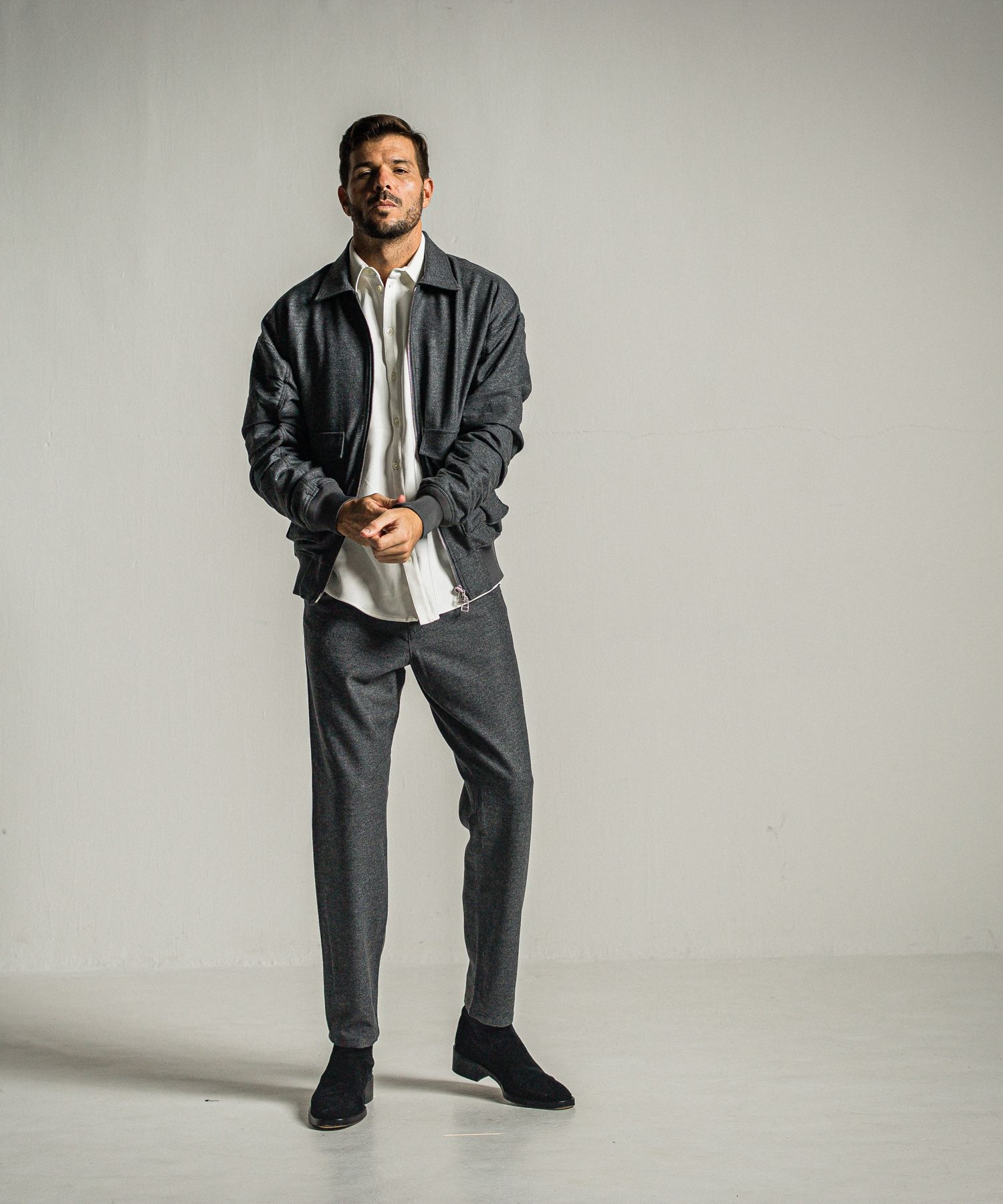 PAT WIDE EASY PANTS / RC34-ST-036 / ワイドテーパードパンツ / グレー